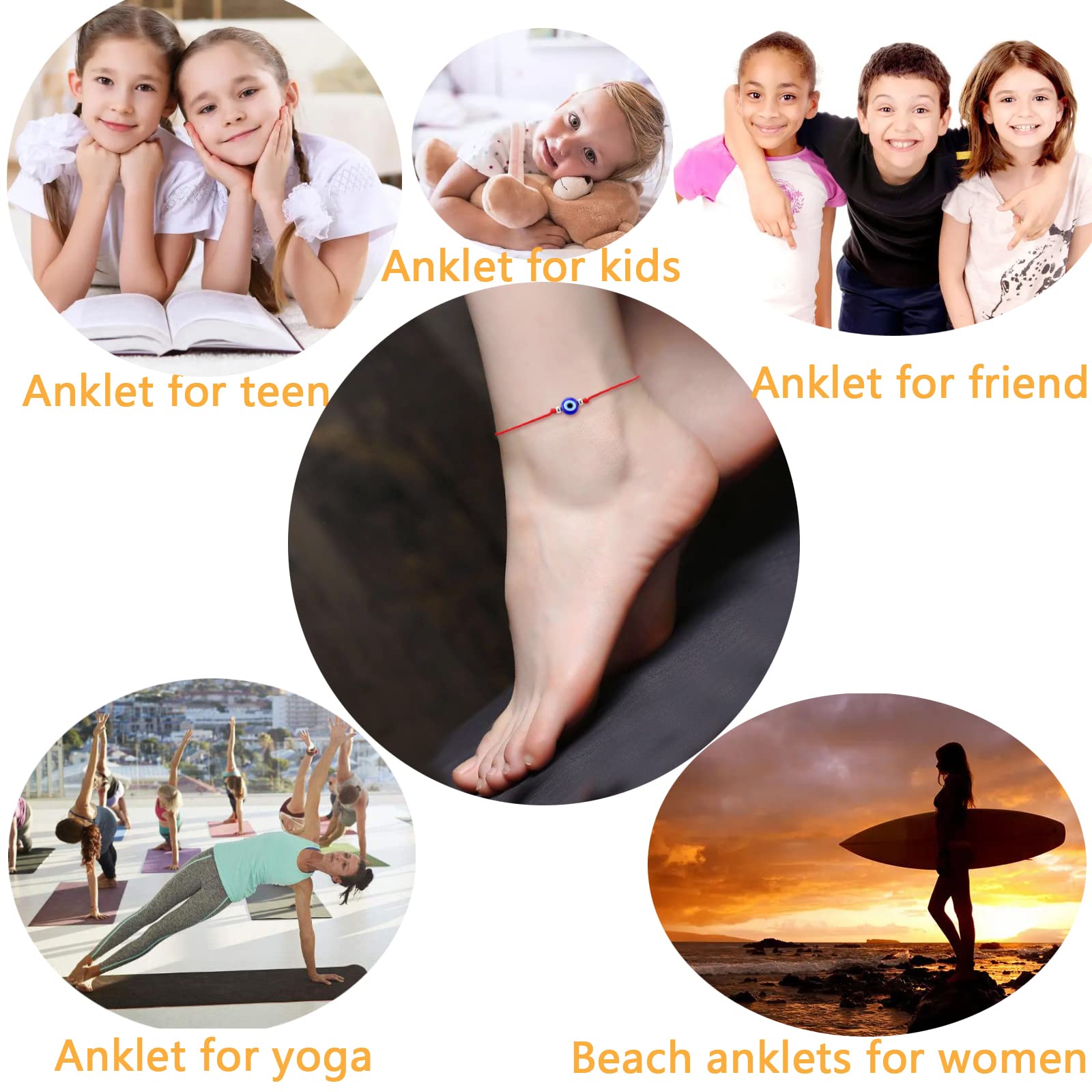 Evil Eye Red String Bracelet for Women - Handmade Anklet Protection Jewelry for Good Luck & Positive Energy - Perfect for Yoga, Meditation & Everyday Wear