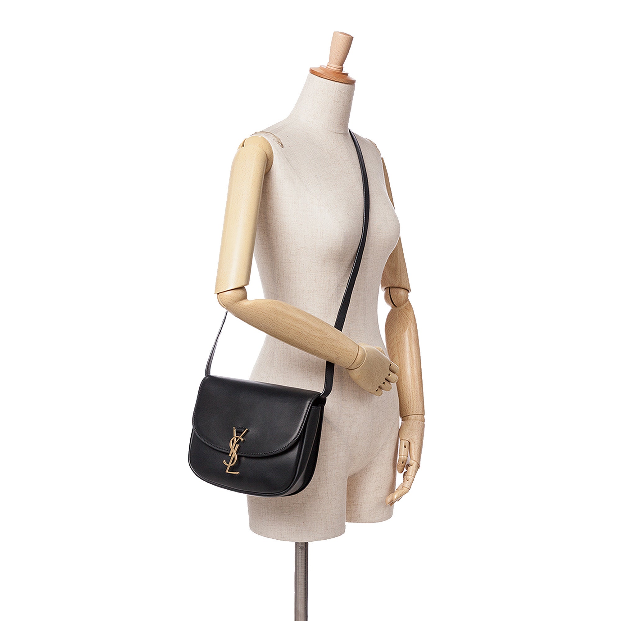 Saint Laurent Medium Leather Monogram Kaia Crossbody Bag in Black - Luxury Designer Handbag for Women, Perfect for Evening Out & Date Night