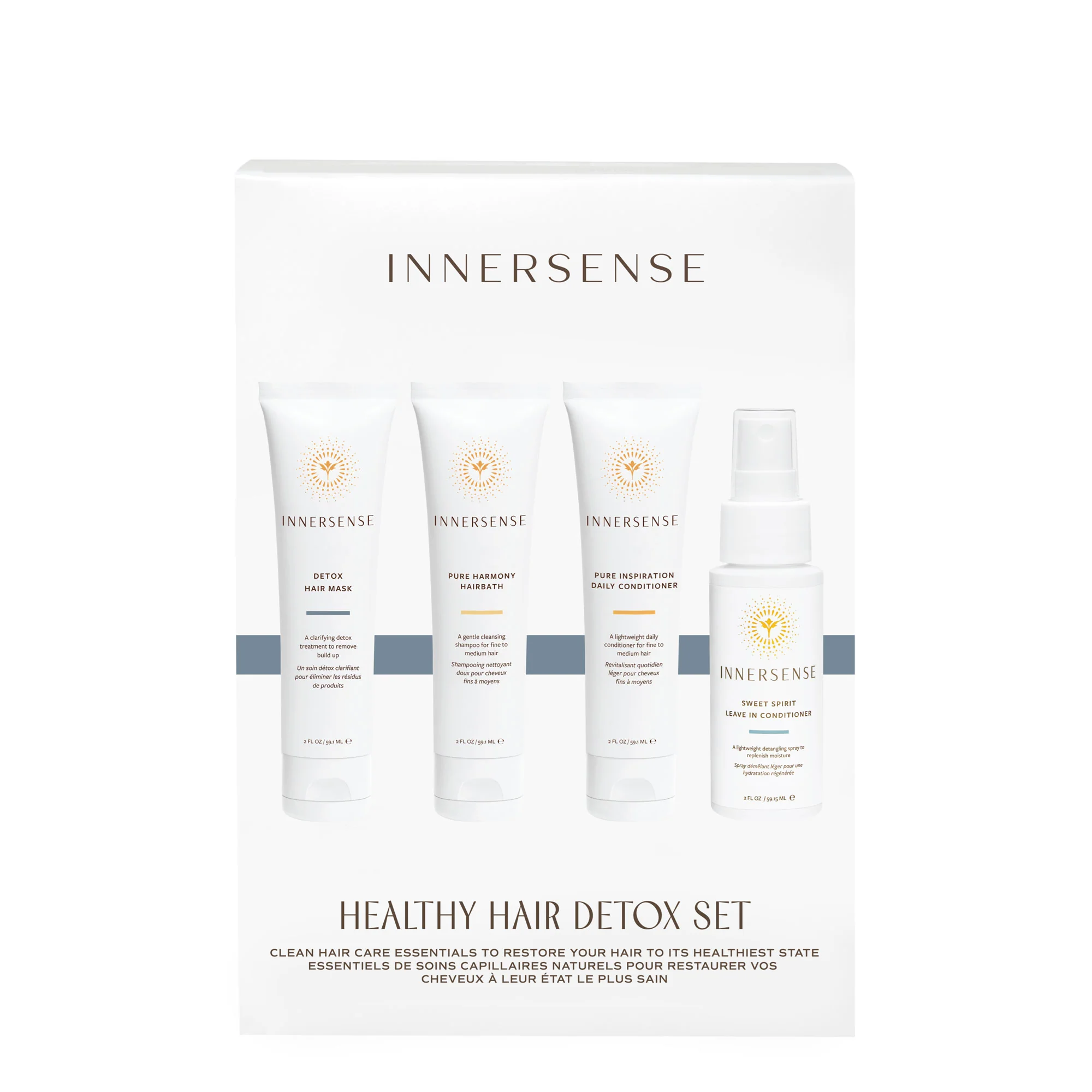INNERSENSE Organic Beauty Healthy Hair Detox Kit - Natural Hair Care for Damaged & Color-Treated Hair - Perfect for Post-Swim, Workout & Styling Recovery
