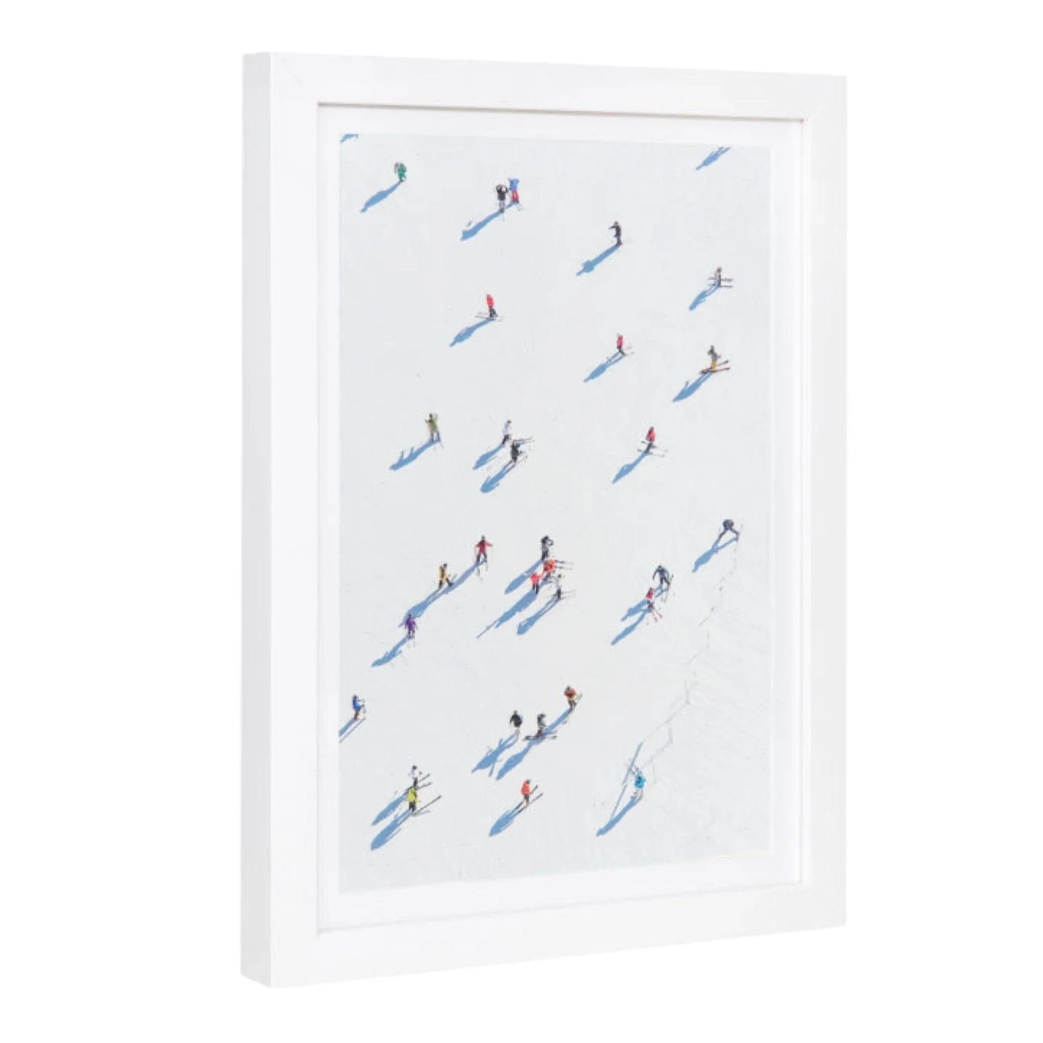 Deer Valley Skiers Mini Framed Print by Gray Malin - Winter Sports Wall Art for Ski Lodge & Mountain Home Decor