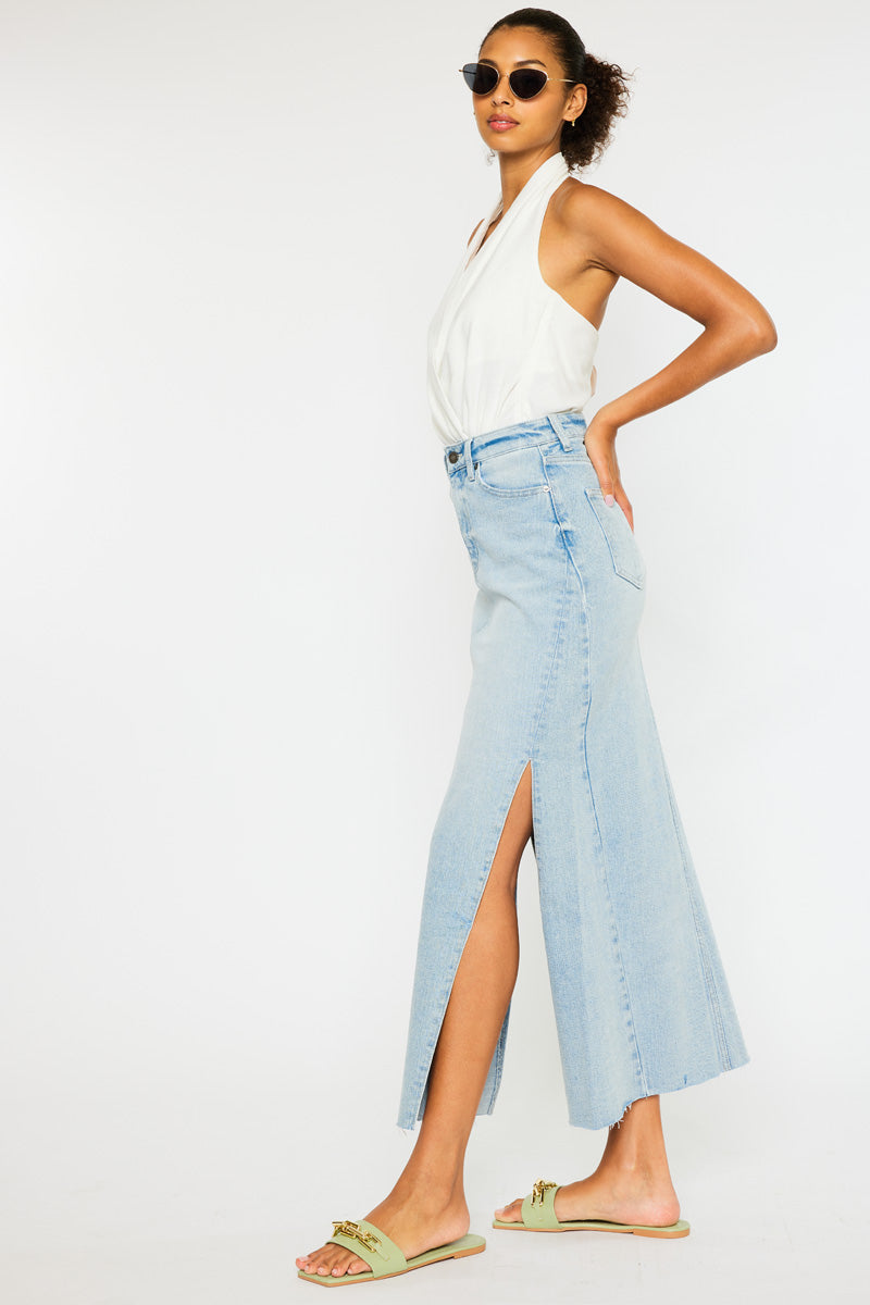 Melinda Women's Maxi Denim Skirt - High Waisted Long Denim Skirt for Women, Vintage Blue Jeans Skirt | Perfect for Casual Outfits, Summer Dresses & Boho Style