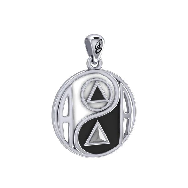 AA NA Recovery Pendant - Sterling Silver Yin Yang Necklace for Addiction Sobriety & Spiritual Balance | Perfect for 12-Step Meetings & Daily Wear