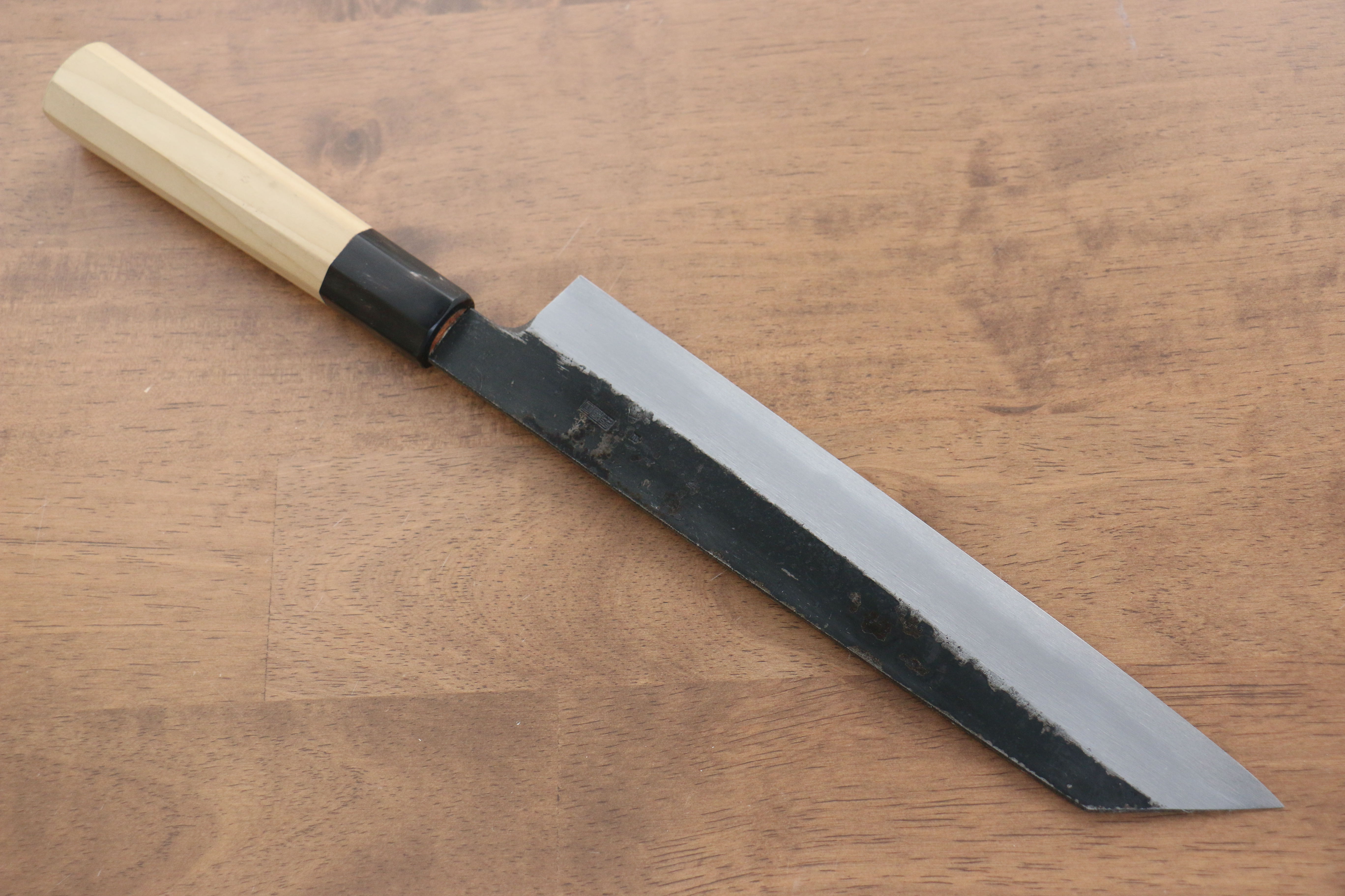 Premium Kikuzuki White Steel No.2 Black Kiritsuke Gyuto Knife 240mm - Japanese Chef Knife with Magnolia Wood Handle - Perfect for Sushi, Meat Slicing & Professional Kitchen Use