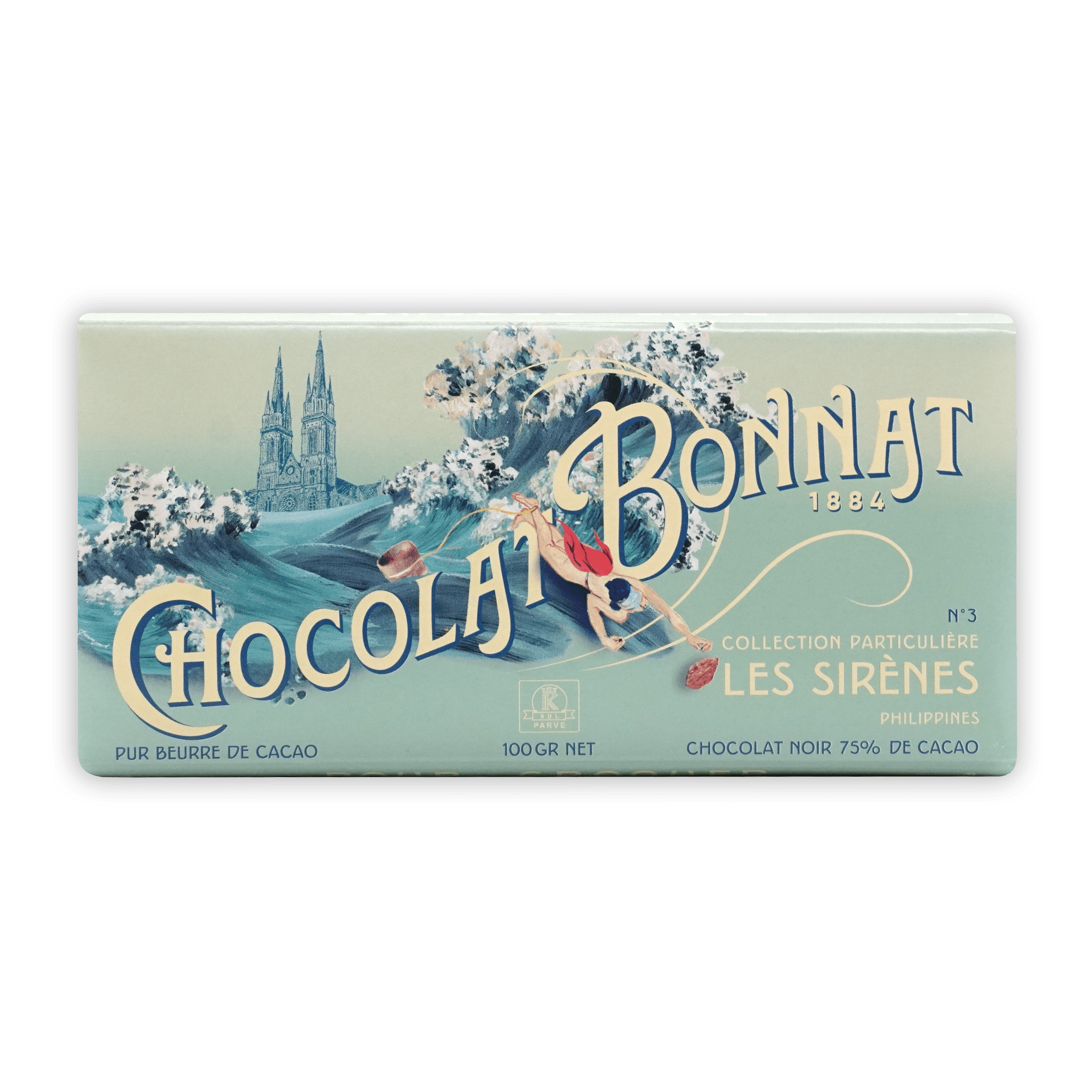 Bonnat Les Sirenes Philippines 75% Dark Chocolate Bar - Premium Single Origin Cacao for Baking, Gifts & Gourmet Desserts
