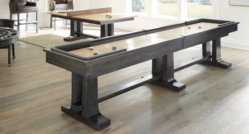 Premium California House Atherton Shuffleboard Table - Professional 12ft Indoor/Outdoor Game Table for Home, Bar & Game Room - Perfect for Parties & Family Fun