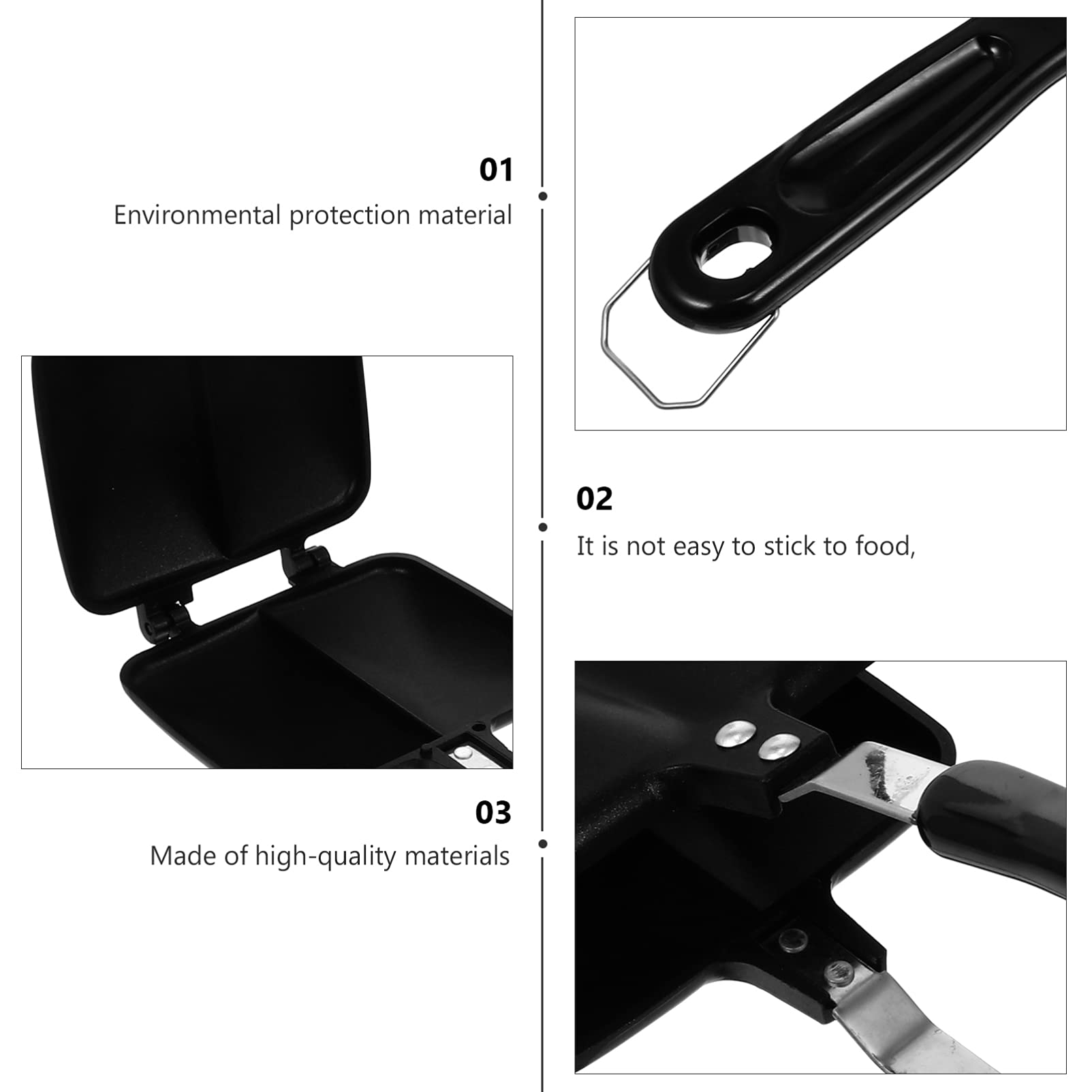 Non-Stick Sandwich Maker & Waffle Pan - Hemoton Aluminum Alloy Grilled Sandwich Press, Skillet & Baking Plate for Breakfast, Lunch & Snacks - Perfect for Home, Office & Camping Cooking