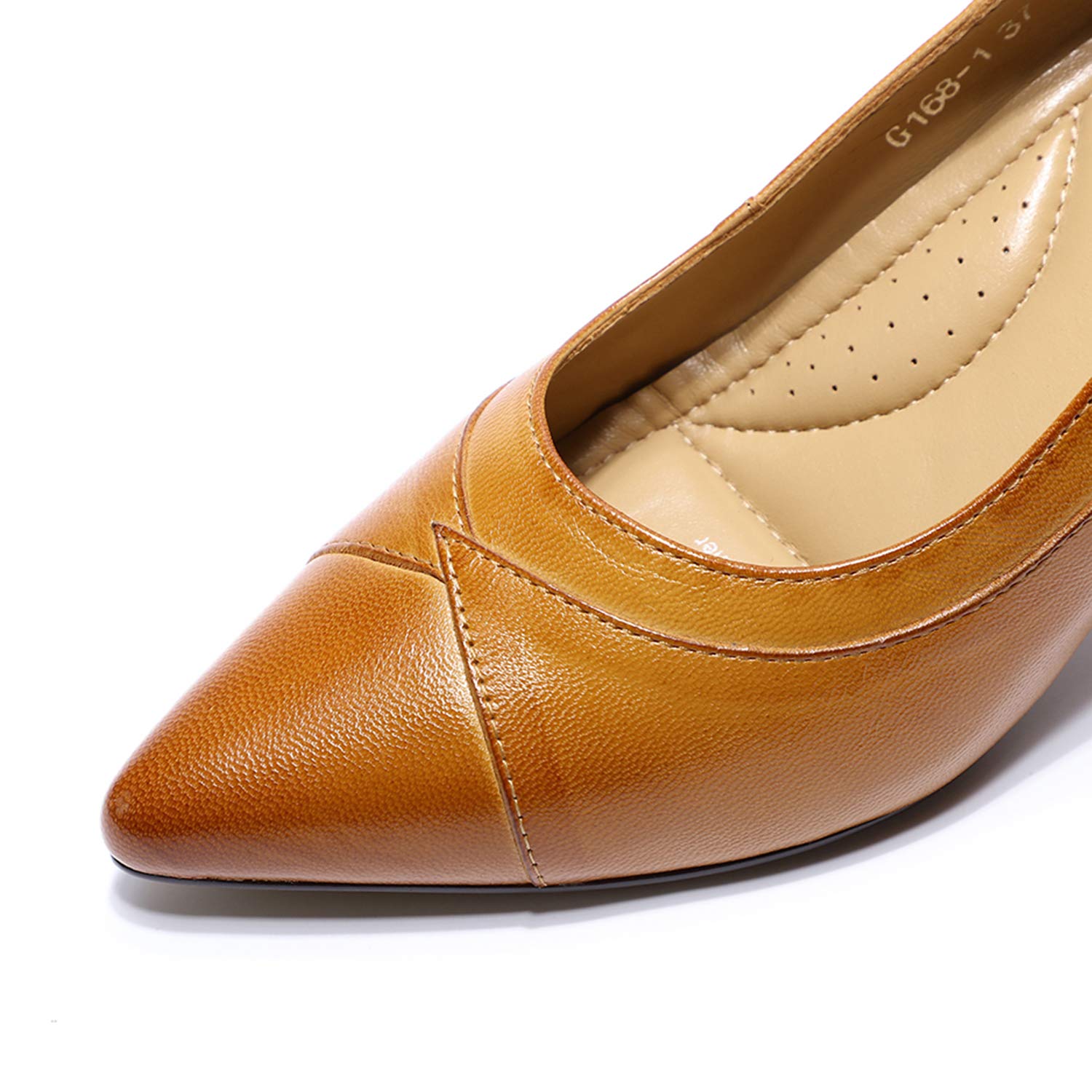 Mona Flying Women's Leather Pointed Toe Dress Pumps - Comfortable High Heels for Office Work & Professional Wear - Elegant Ladies Dress Shoes for Business, Wedding & Special Occasions