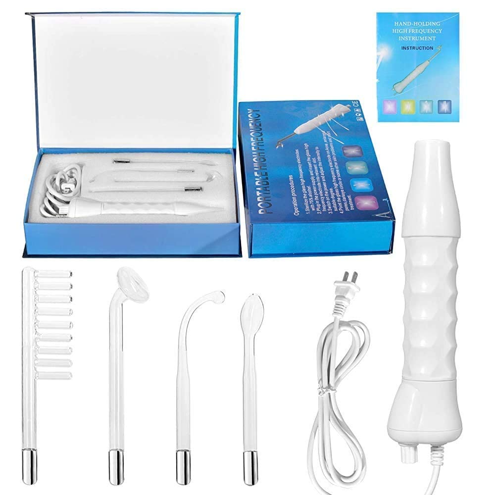 KIYO High Frequency Therapy Machine - Portable Electric Facial & Hair Growth Massager for Acne Repair & Skin Rejuvenation | Home & Salon Use