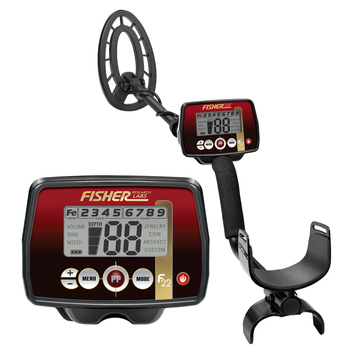 Fisher F22 Waterproof Metal Detector with LCD Display - Lightweight & Easy to Use for Treasure Hunting, Beach, Park & Outdoor Adventures