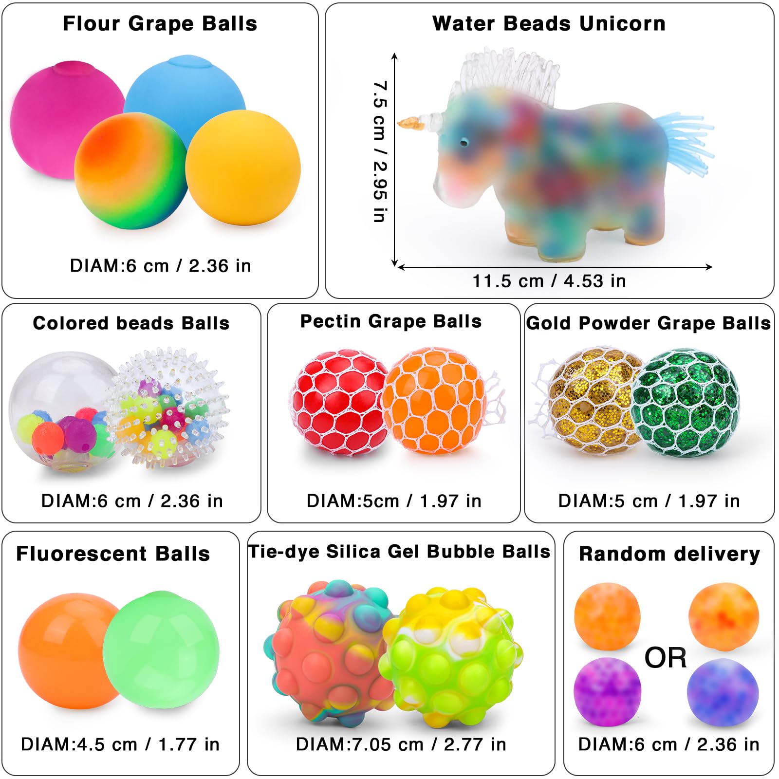 20 Pack Stress Relief Squishy Balls Set - Fidget Toys for Adults & Kids with Autism, ADHD, Hyperactivity | Anxiety Relief, Sensory Therapy, Office & Classroom Stress Relief