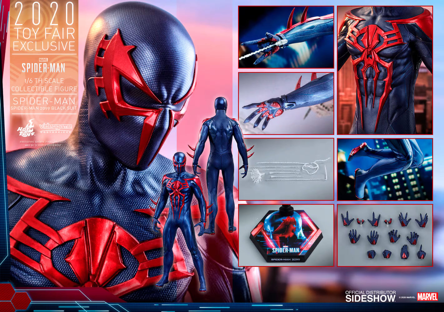 Marvel's Spider-Man 2099 1/6 Scale Collectible Action Figure - Hot Toys Video Game Edition (2020 Toy Fair Exclusive) | Perfect for Display, Collection, and Marvel Fans Gift Giving