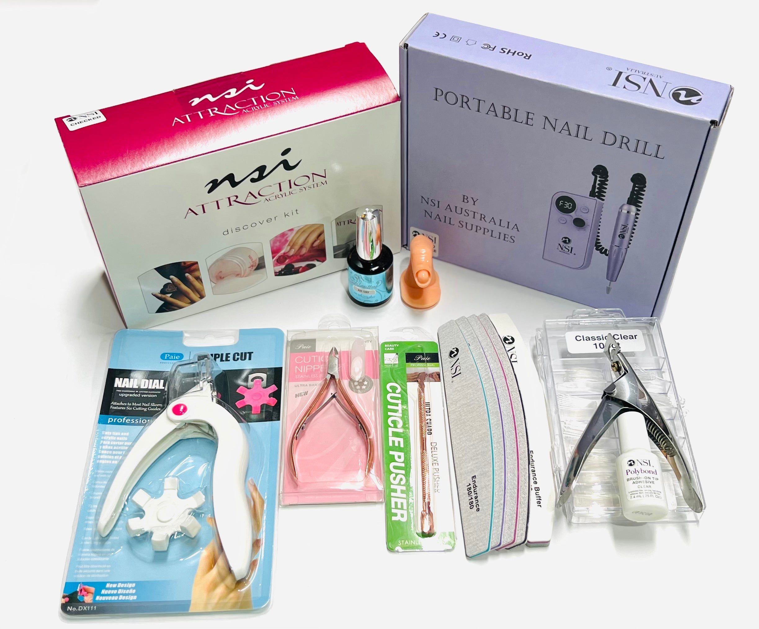 Professional NSI Acrylic Nail Kit with Electric Nail File - Perfect for Salon, Home Manicures & Nail Art Enthusiasts