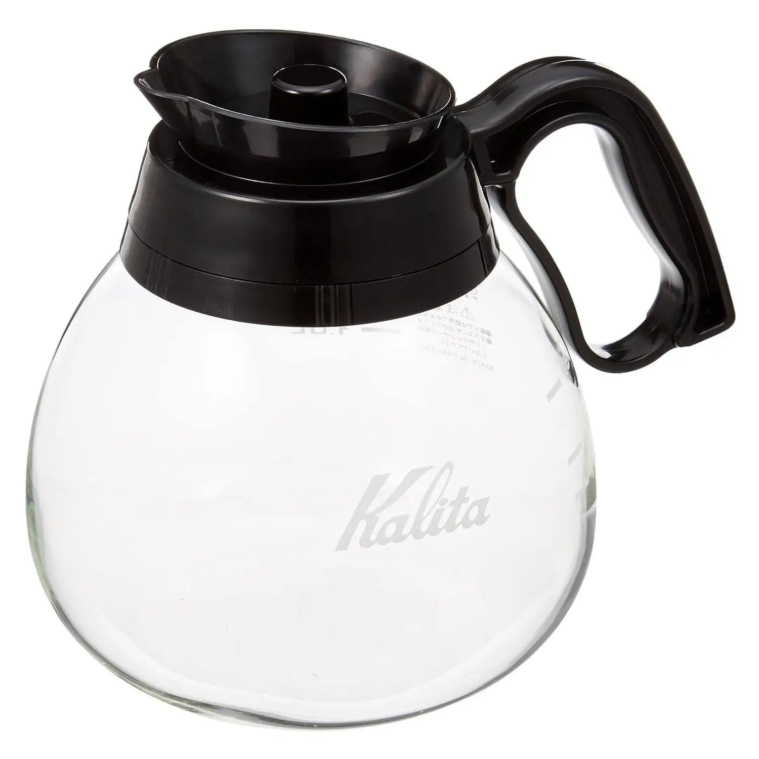 Kalita Black Heat-Resistant Glass Coffee Server - 1800ml (60oz) for Drip Coffee, Pour Over, and French Press Brewing - Perfect for Home, Office, and Coffee Shops