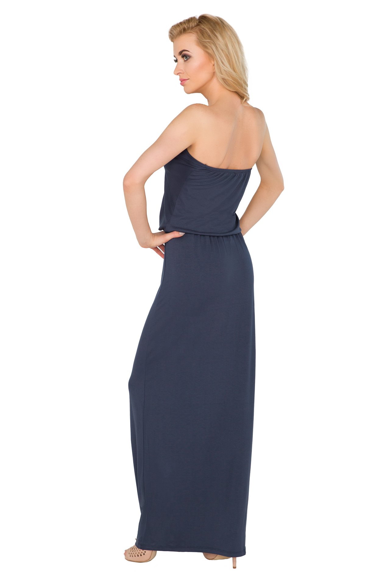 FUTURO FASHION® Women's Elegant Bandeau Maxi Dress for Formal Evening Gowns & Ball Events - Perfect for Weddings, Proms, and Black Tie Occasions