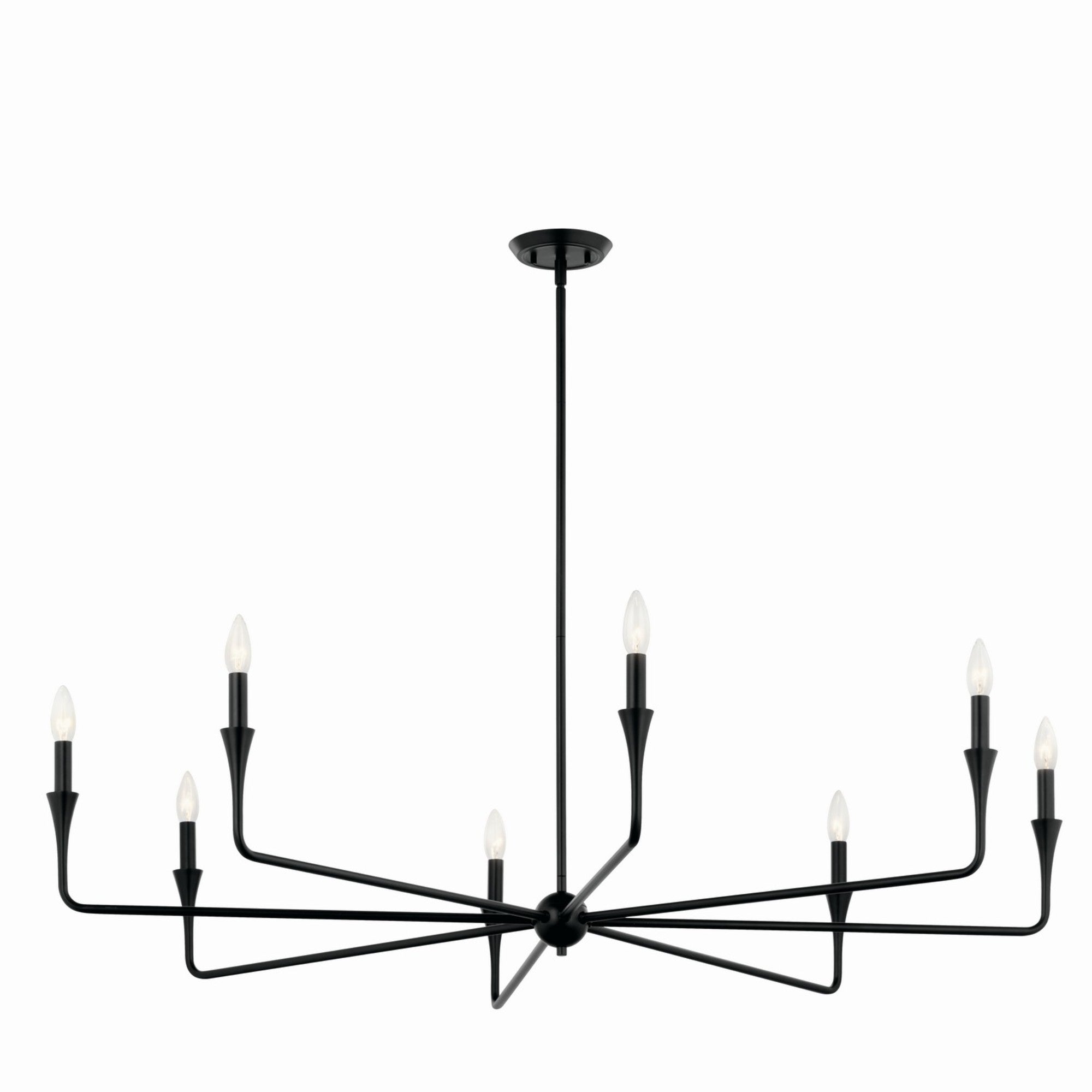 Alvaro 50-Inch 8-Light 1-Tier Black Crystal Chandelier - Elegant Dining Room Lighting Fixture for Modern Home Decor