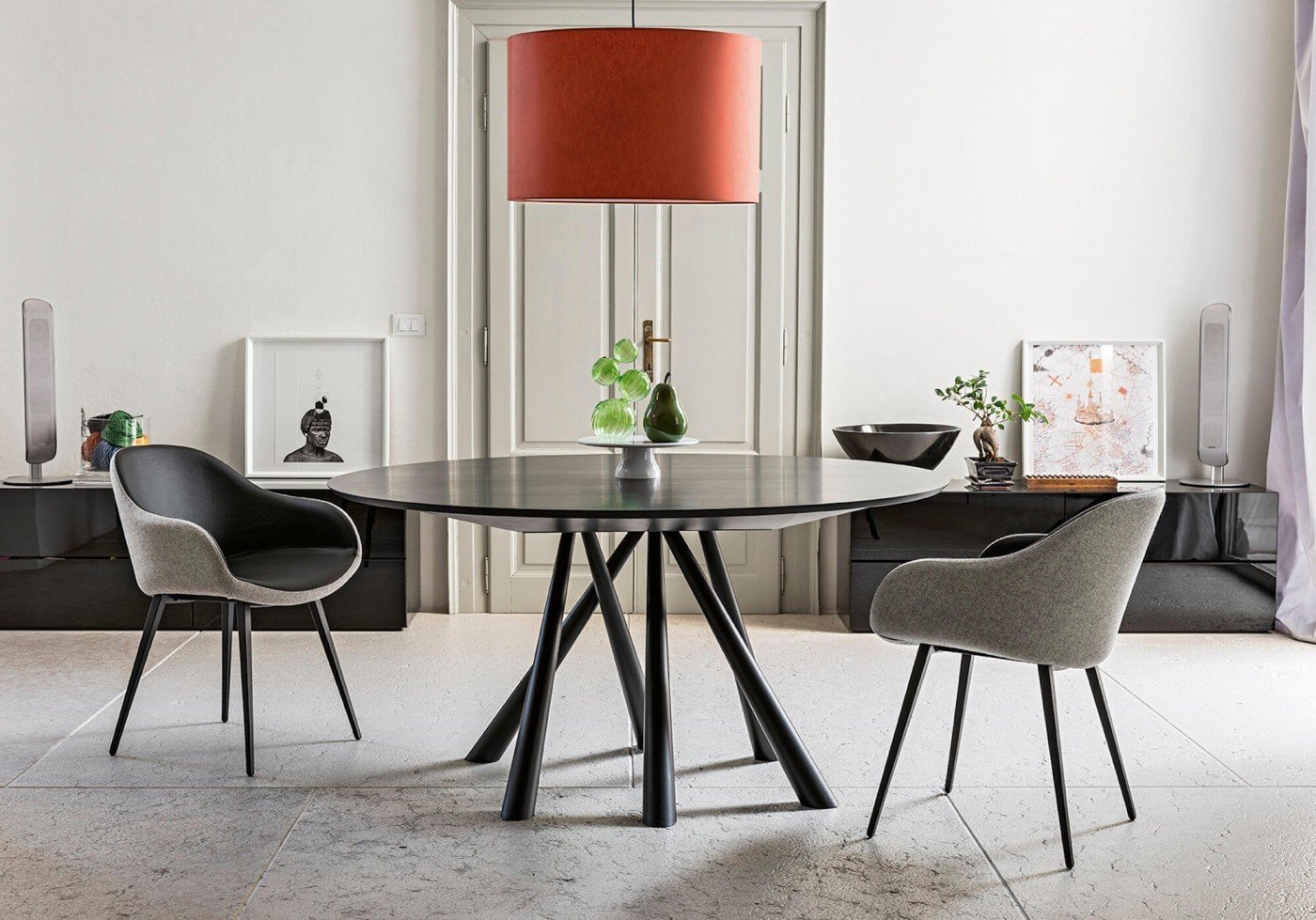 Midj Modern Round Wooden Dining Table - Natural Forest Design for Kitchen, Dining Room & Outdoor Patio