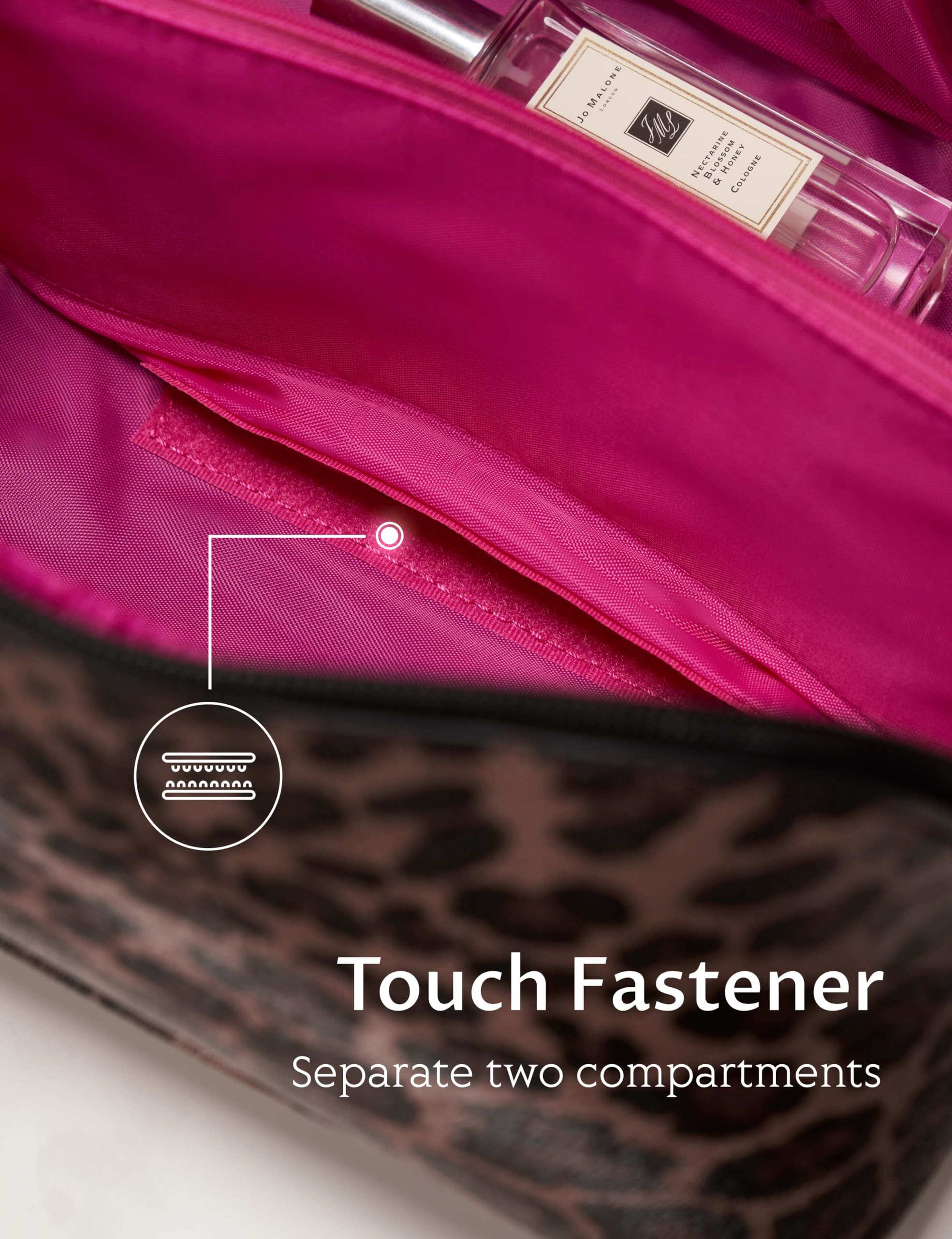 Yarnic Leopard Travel Makeup Bag - Large PU Leather Cosmetic Organizer for Women | Perfect for Travel & Daily Use