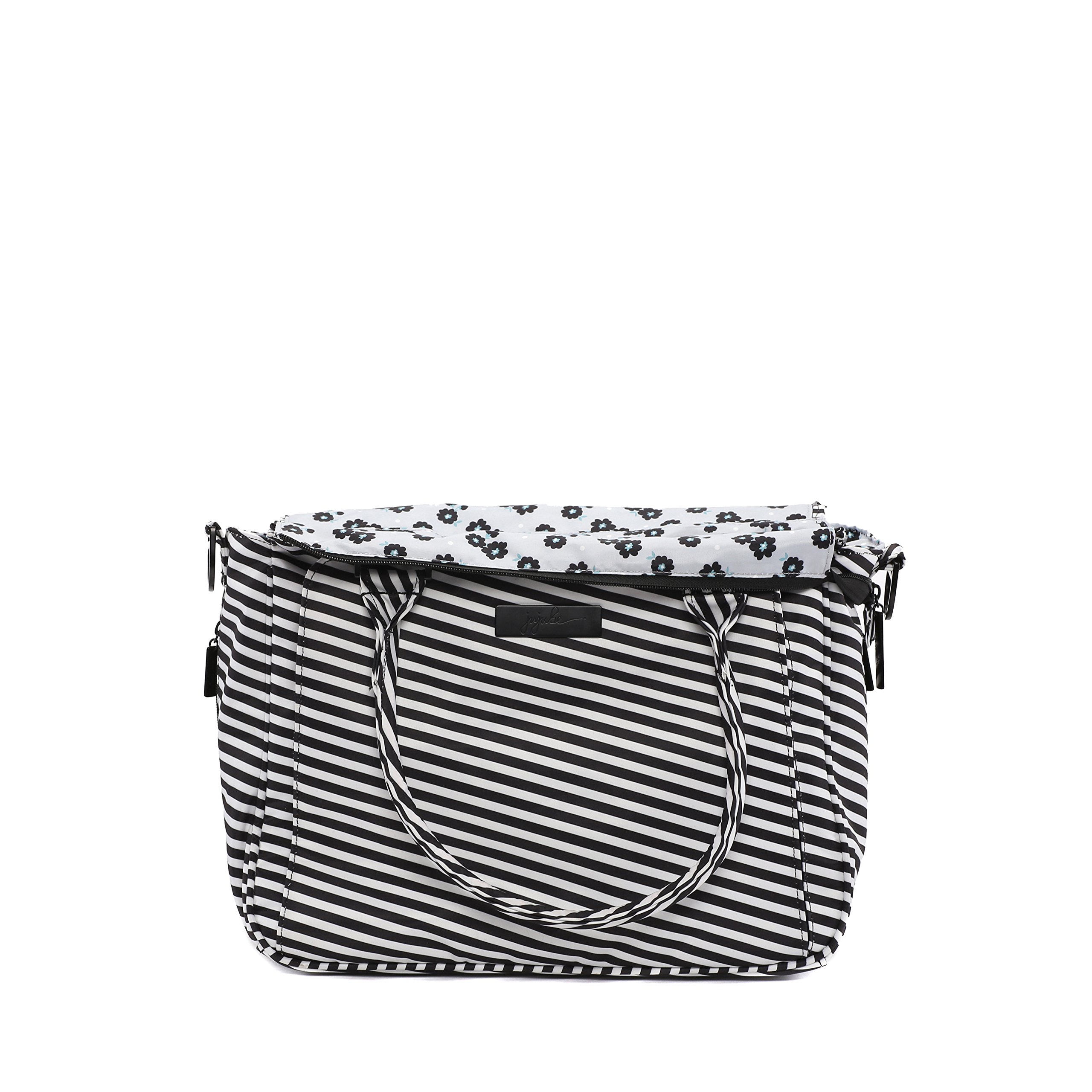 JuJuBe Be Classy Structured Multi-Functional Diaper Bag & Purse - Onyx Collection in Black Magic | Stylish Baby Bag for Moms, Travel & Everyday Use