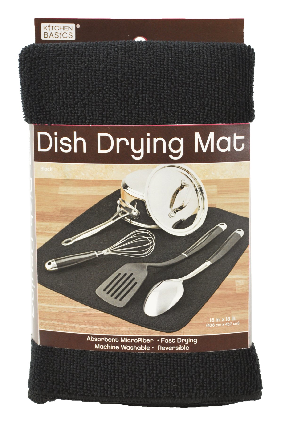 Premium Microfiber Dish Drying Mat for Kitchen - Super Absorbent, Quick Dry, Non-Slip Black Counter Protector | Perfect for Dishes, Utensils & Glassware | Ideal for Countertops, Sinks & Dish Racks