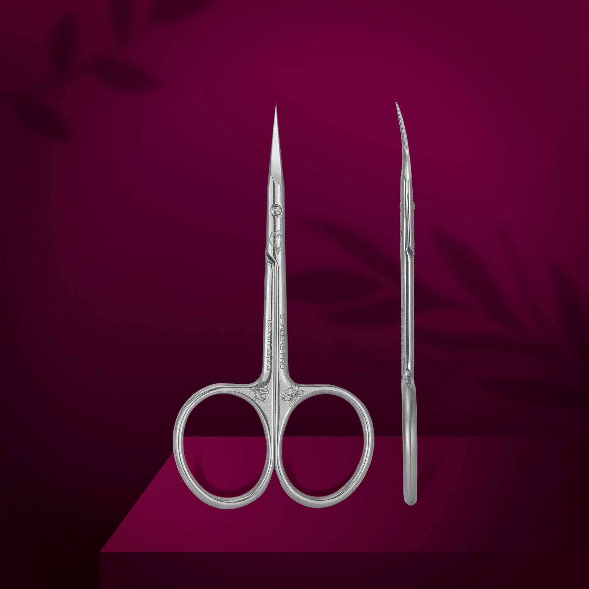 Staleks Professional Cuticle Scissors EXCLUSIVE 22 TYPE 2 (Magnolia) - Premium Nail Care Tool for Manicure & Pedicure - Perfect for Salon & Home Use