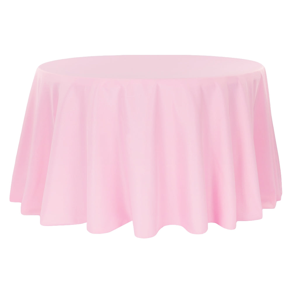 Premium Polyester 108-Inch Round Tablecloth - Pink - Elegant Dining Table Cover for Weddings, Parties & Special Events