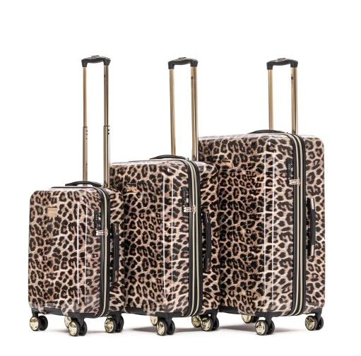 TOSCA TCA111 Leopard Print Luggage Set of 3 (20in, 25in, 29in) Spinner Suitcases for Travel, Vacation & Business Trips