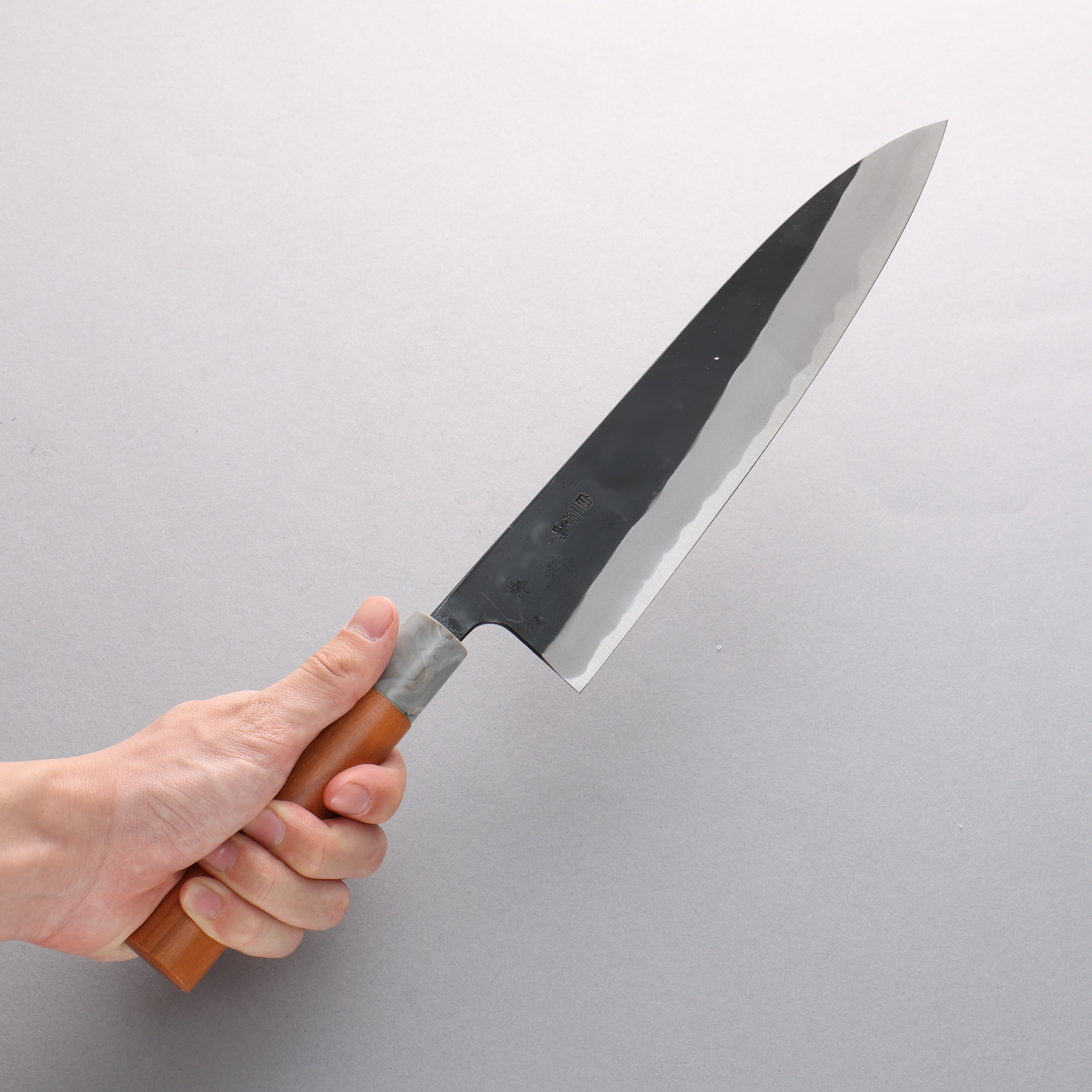 Premium Nao Yamamoto White Steel No.2 Kurouchi Gyuto Chef Knife 240mm - Japanese Cherry Wood Handle - Professional Kitchen Knife for Sushi, Meat Cutting & Vegetable Chopping