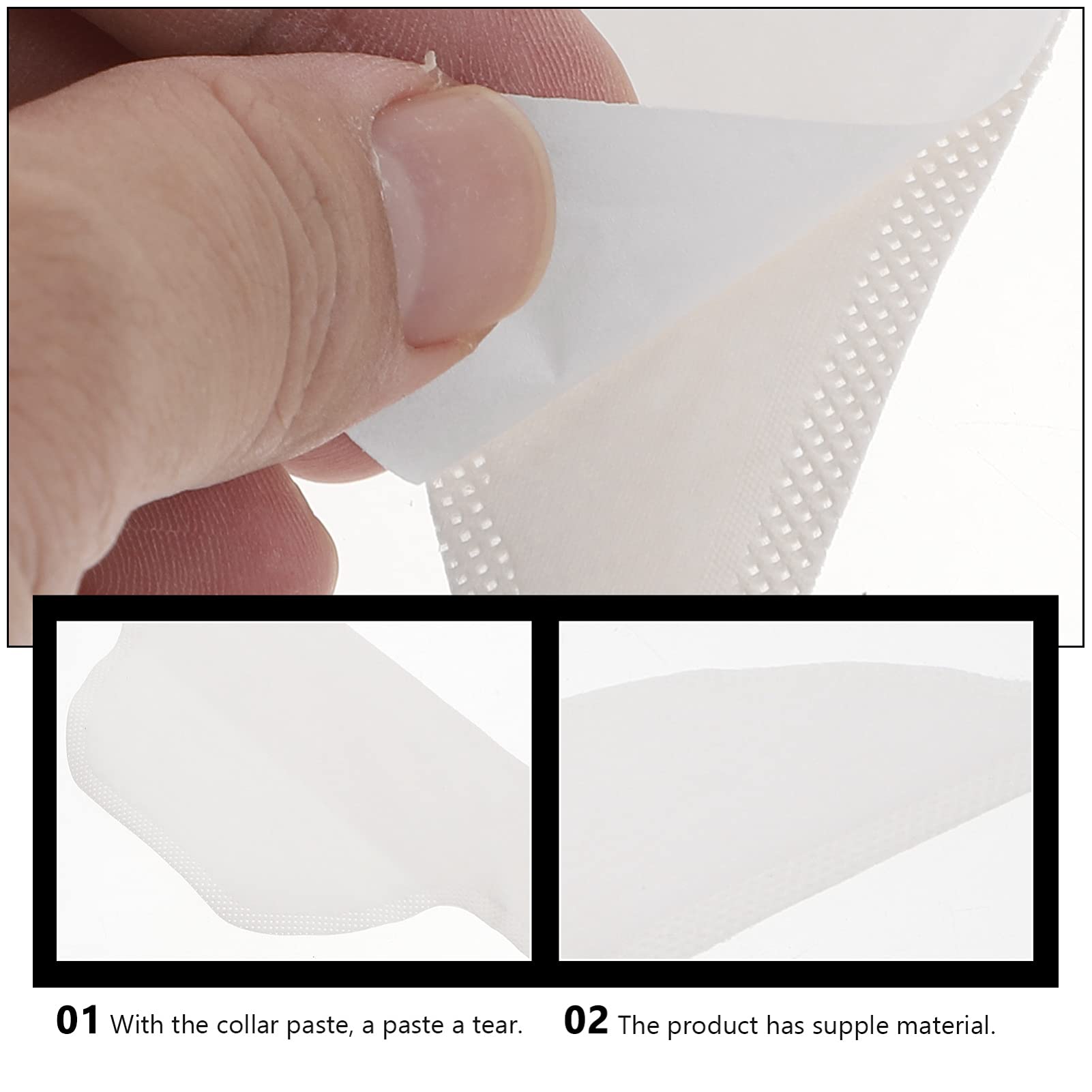 Healifty 20pcs Disposable Self-Adhesive Collar Protectors - Invisible Sweat Pads for Shirt Neck, White | Prevent Sweat Stains & Odor | Perfect for Business, Work, Gym & Daily Wear