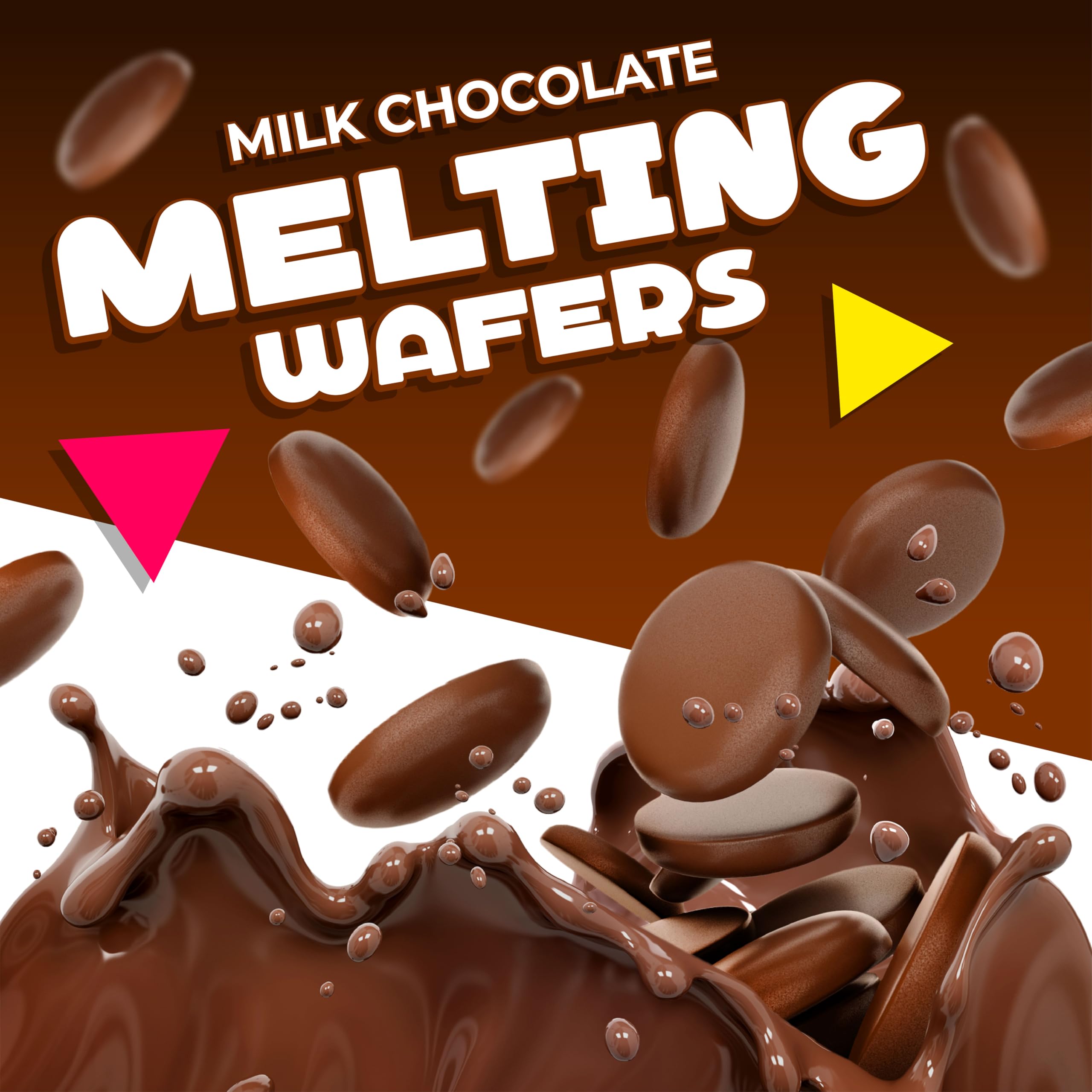 Premium Merckens Milk Chocolate Melting Wafers - 2lb Bulk Bag for Baking, Candy Making & Dessert Decorations | Perfect for Chocolate Fountains, Cake Pops & Dipping Treats