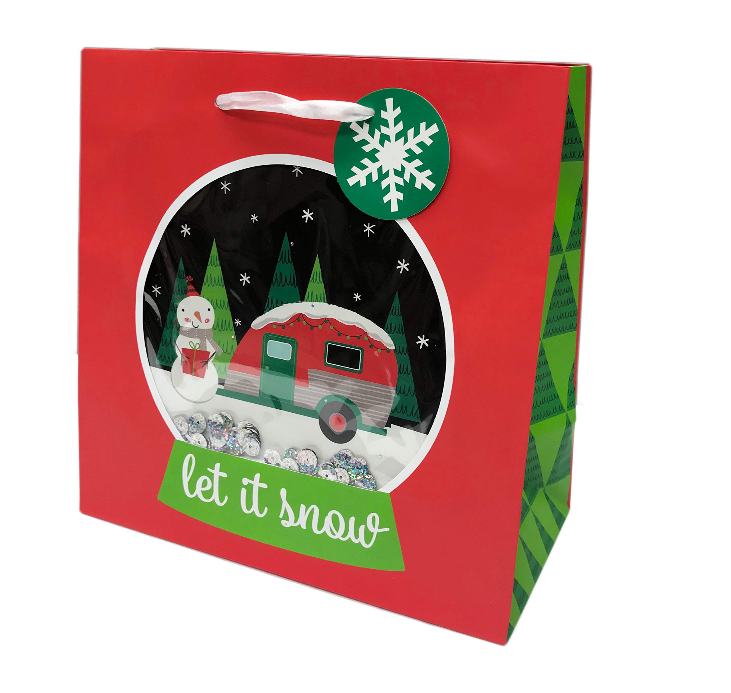 Festive Christmas Gift Bags - 2 Pack for Holiday Party & Gifting