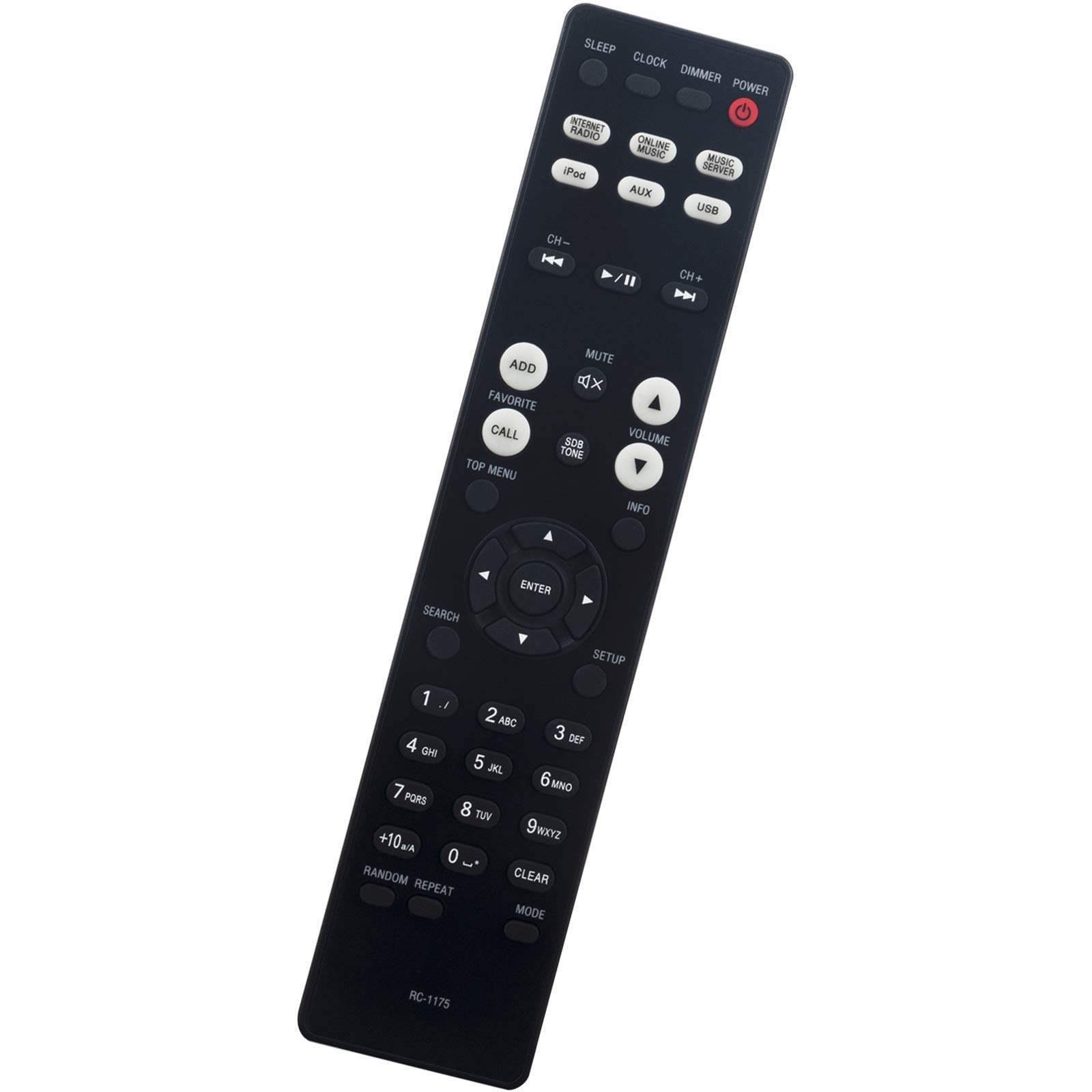 Original Remote Control Replacement for DENON CD Receiver DRA-N5 DRAN5 RCD-N5 RCDN5 RC1175 RC-1175 - Perfect for Home Theater & Audio System Setup