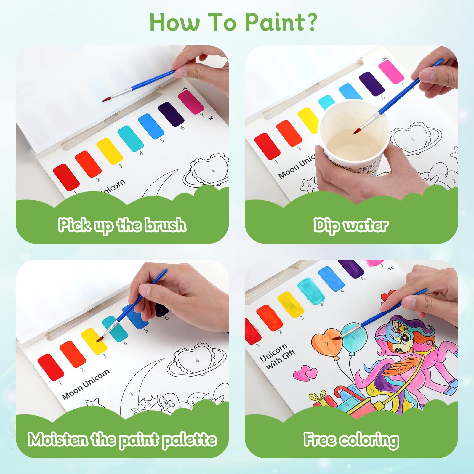PERRYHOME Mess-Free Water Coloring Books for Kids Ages 3-8, Animal Themed Paint with Water Activity Set - Perfect Birthday & Christmas Gift for Toddler Girls | Creative Indoor Play, Travel & Party Entertainment