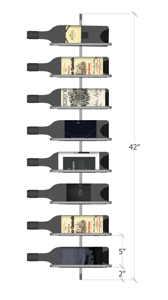 Urban Ironcraft Wall Mounted Wine Racks - Double Bottle Label Facing Blade Series | Space-Saving Wine Storage for Kitchen, Bar & Dining Room Decor