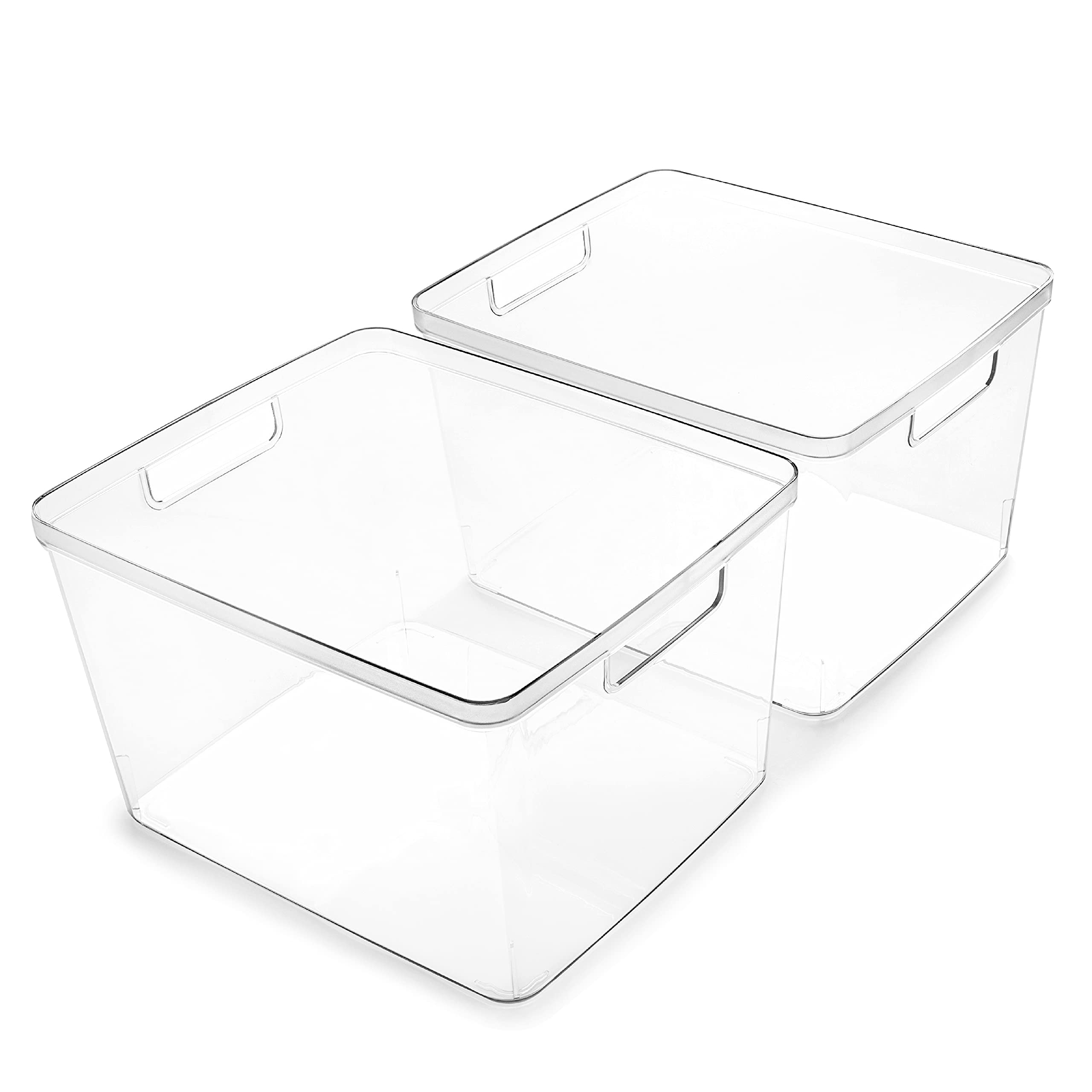 BINO Plastic Storage Bins 8-Pack - Large Multi-Purpose Organizer with Built-In Handles | BPA-Free | Pantry, Fridge & Freezer Organization | Home & Kitchen Storage Solutions | Perfect for Closet, Garage & Office Organization