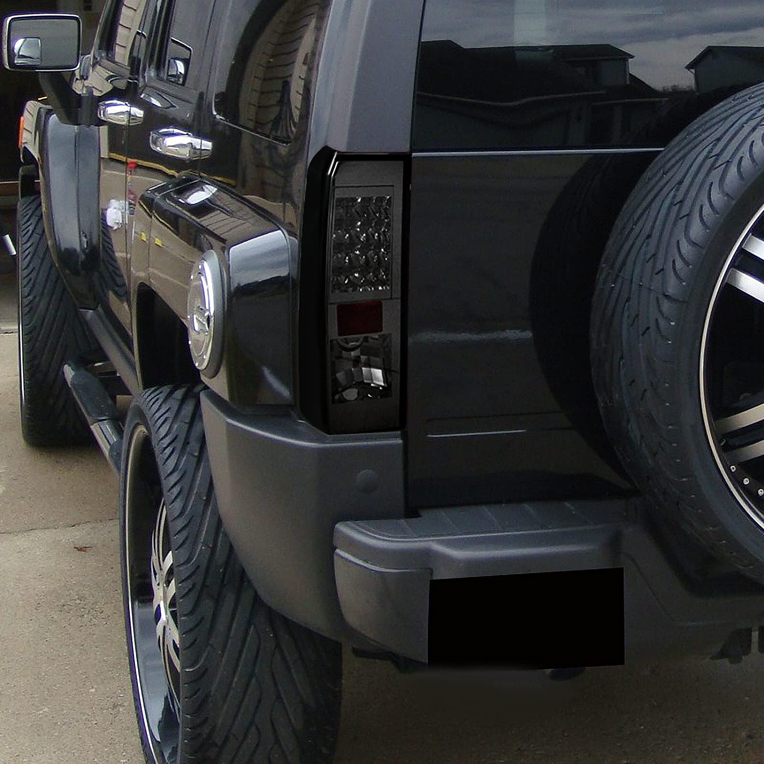 Spec-D Tuning Smoke LED Tail Lights for 2005-2010 Hummer H3 - Left & Right Pair Assembly - Enhanced Visibility & Style for Night Driving & Off-Road Adventures