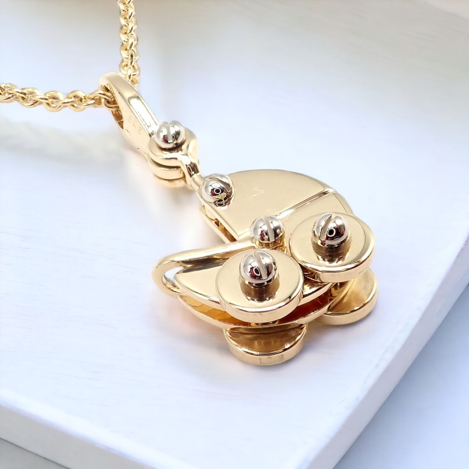 Authentic Cartier 18K Yellow Gold Baby Carriage Charm Pendant Necklace - Perfect Gift for Newborns, Baby Showers & First Birthdays | Elegant Jewelry for Moms & Grandmothers