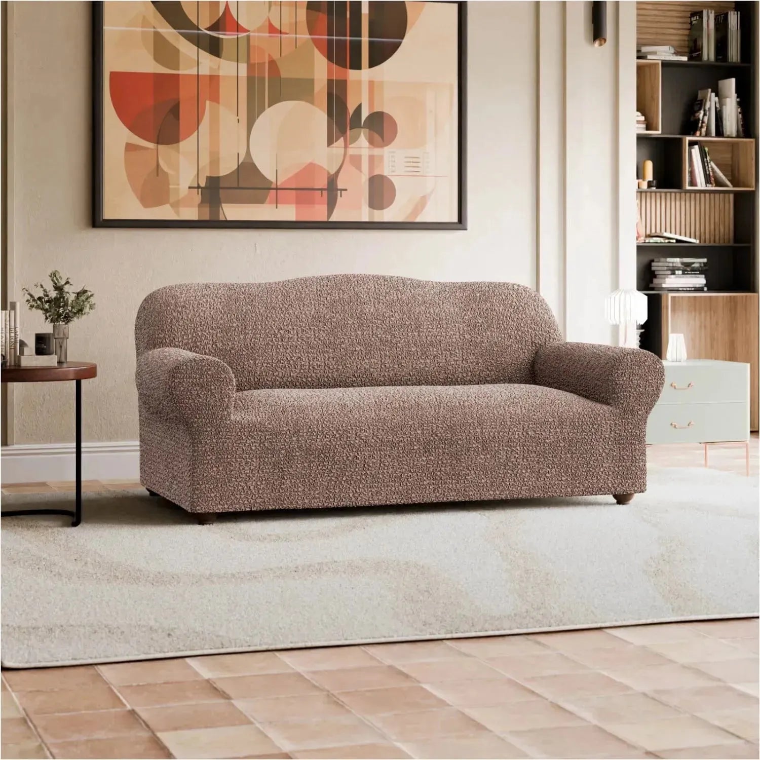 3-Seater Sofa Slipcover - Mille Righe Collection | Stretchable Furniture Protector for Living Room, Bedroom & Office | Easy Washable Couch Cover for Pets & Kids