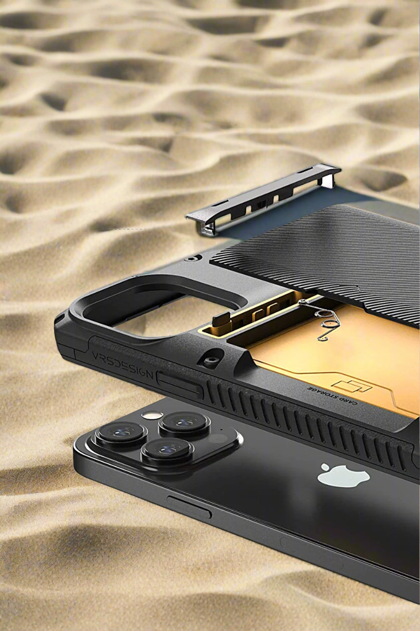 iPhone 14 Pro Max Wallet Case - Premium Semi-Automatic Groove Black Protective Cover with Card Slots | Perfect for Everyday Use, Travel & Business Meetings