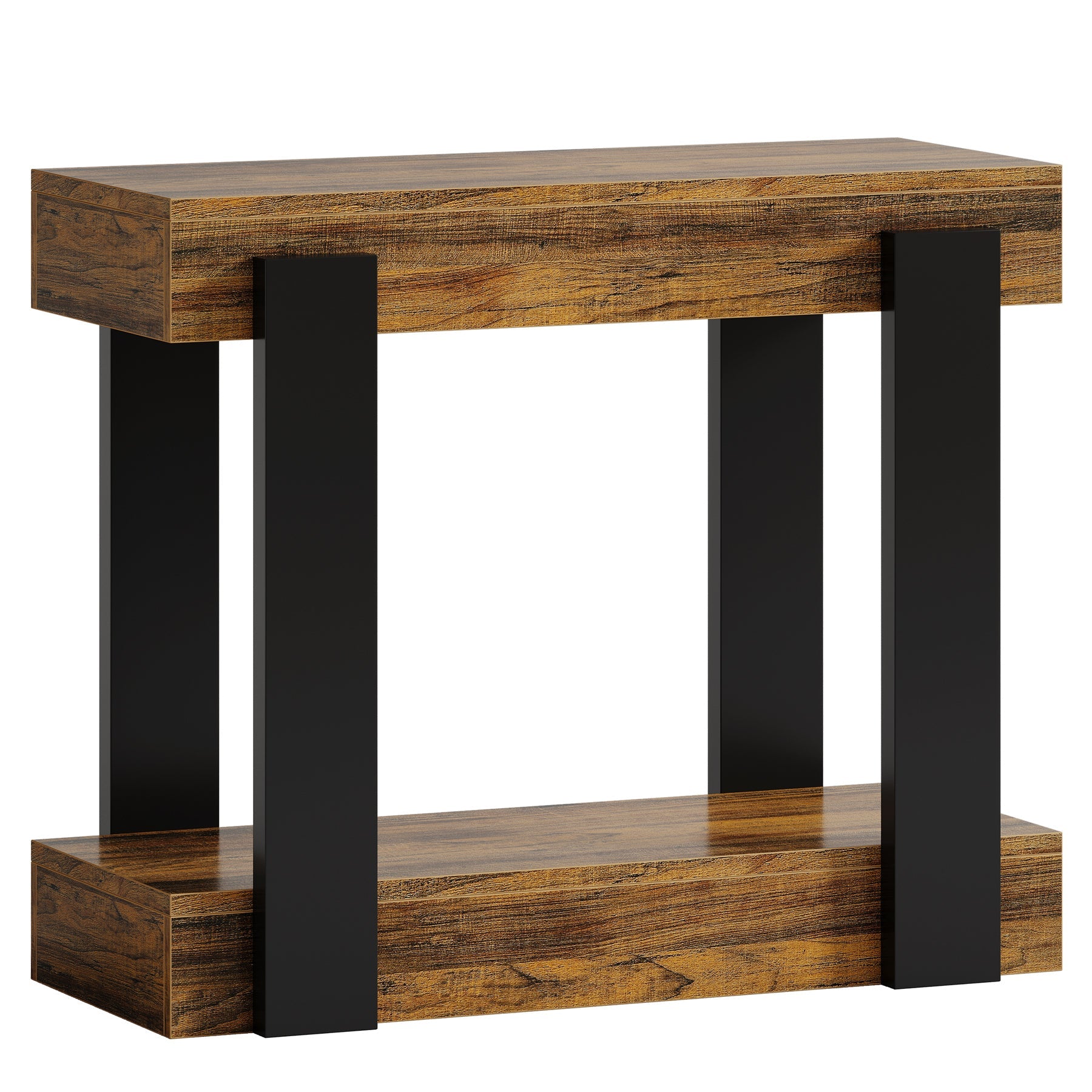 2 Tier Wooden End Table - Rustic Farmhouse Side Table for Living Room, Bedroom, or Office - Perfect for Storage and Decor