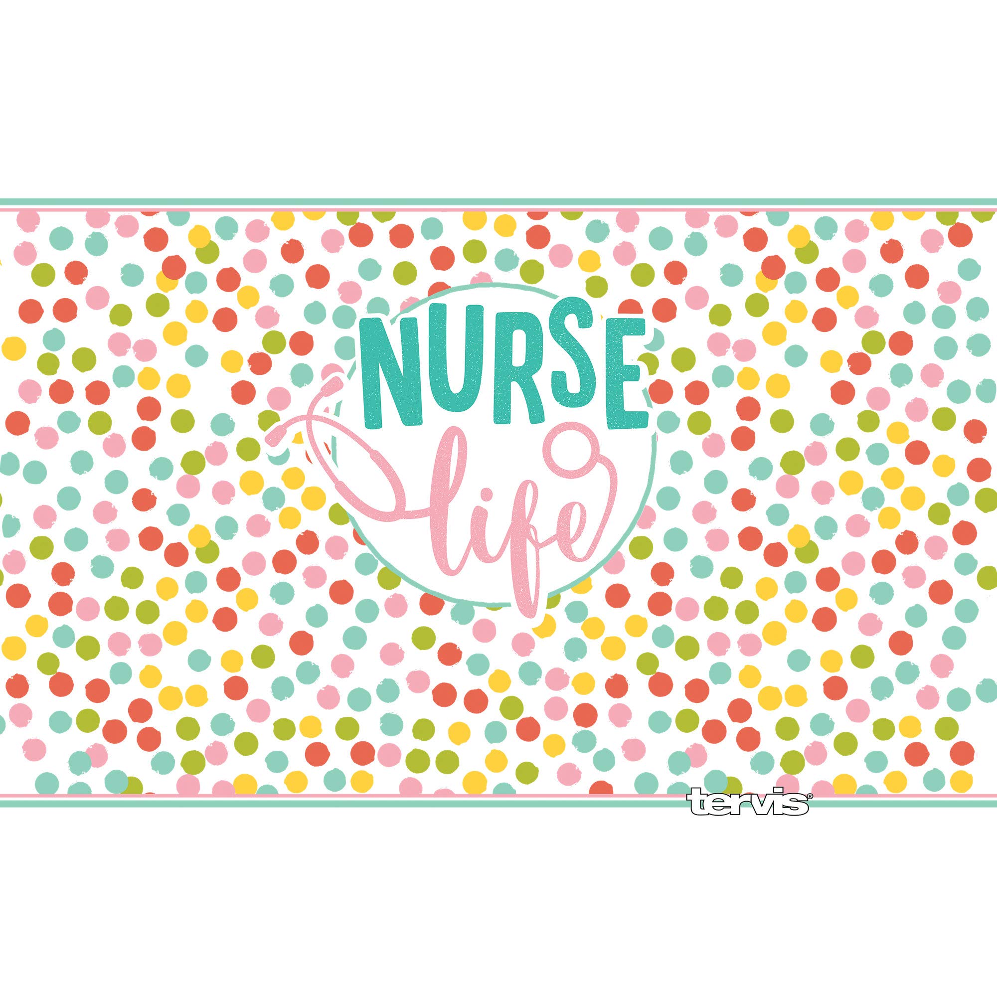 Tervis Nurse Life Polka Dots Insulated Stainless Steel Tumbler - 20 oz Silver Cup with Clear & Black Hammer Lid - Perfect for Nurses, Healthcare Workers & On-The-Go Hydration