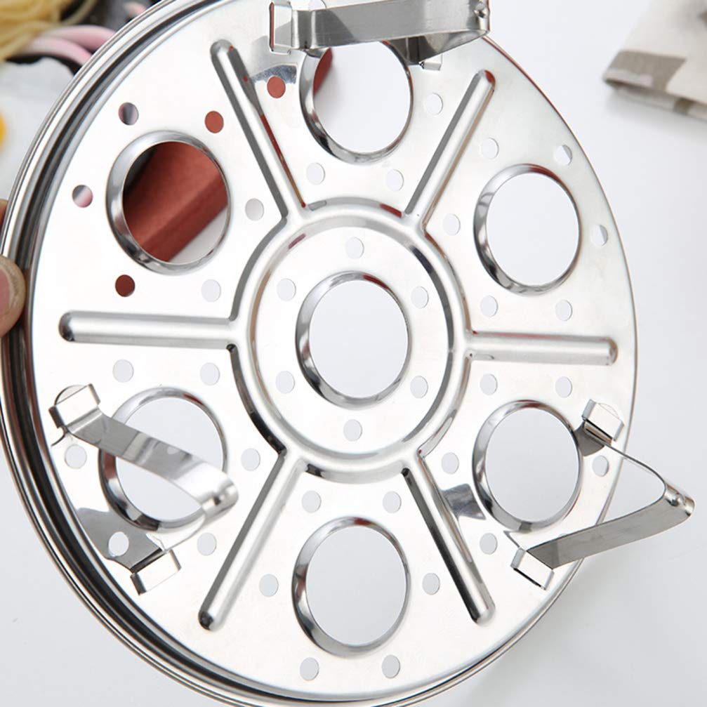 DOITOOL 2-Piece Stainless Steel Egg Steamer Rack Set - Round Steam Rack Stand for Cooking, Boiling & Poaching Eggs - Perfect for Kitchen, Camping & Meal Prep