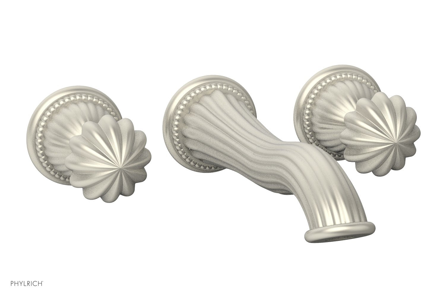 GEORGIAN & BARCELONA Wall Lavatory Set with Round Handles WL361 - Modern Bathroom Faucet for Powder Room, Guest Bath, and Master Suite
