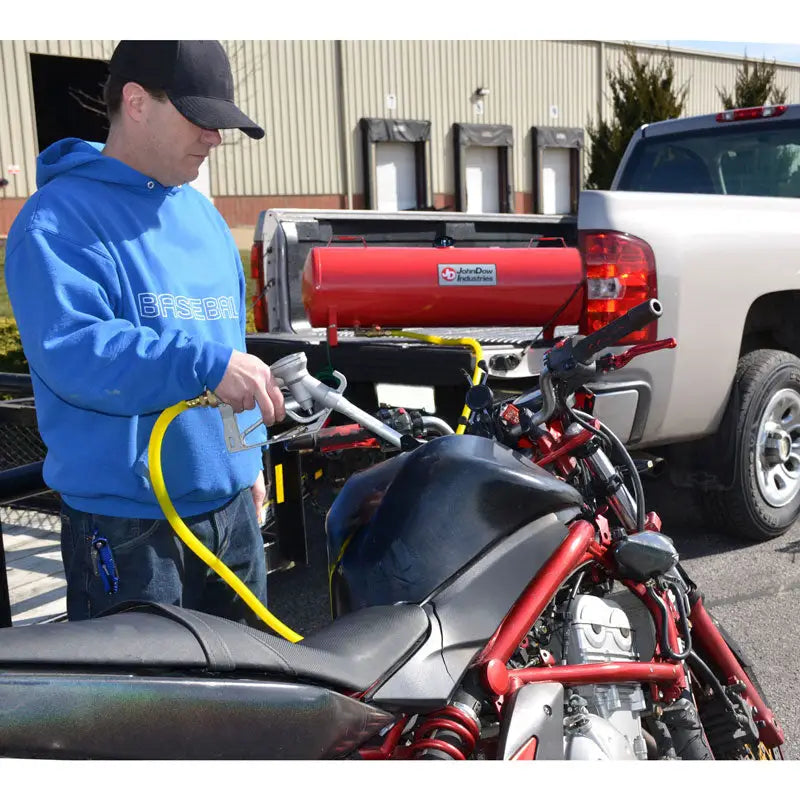 JohnDow 15 Gallon Mobile Fuel Station - Portable Gas & Diesel Fuel Tank with Pump - Ideal for Construction Sites, Farms & Emergency Power Backup