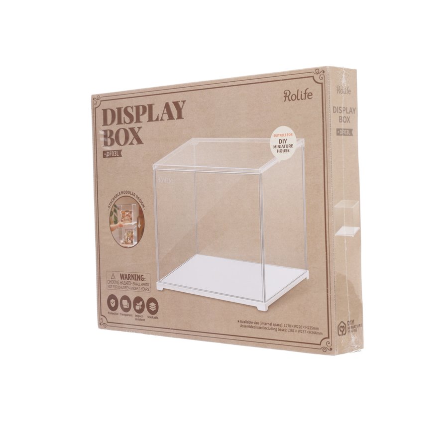 ROBOTIME Wooden Display Case - Elegant Collectible Showcase for Miniatures, Jewelry & Keepsakes | Perfect for Home Decor, Office Display & Gift Presentation