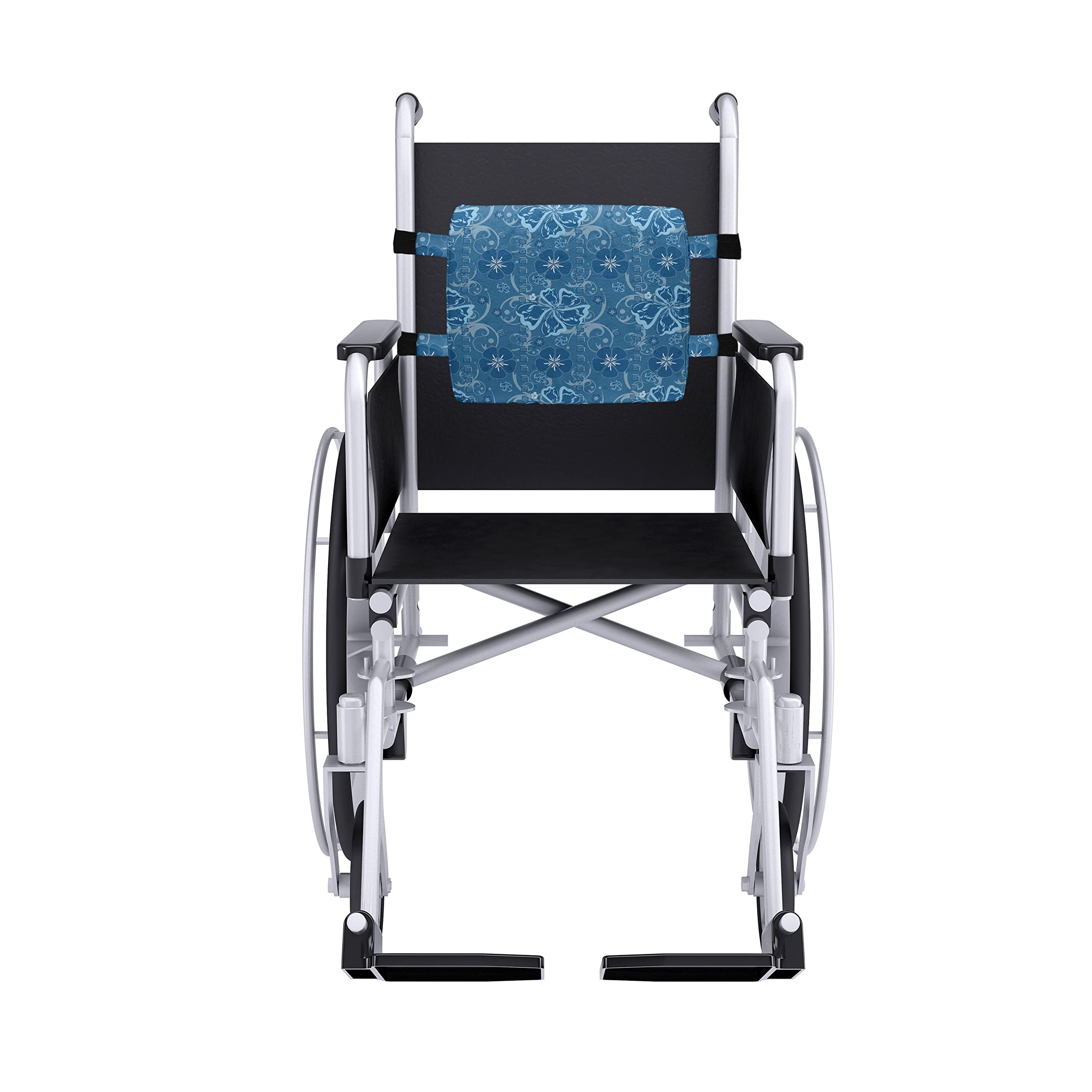 Ambesonne Luau Lumbar Support Pillow - Polynesian Blue Floral Design, High-Density Foam for Office Chair & Car Seat (14x13 Inches) - Perfect for Back Pain Relief at Work or Long Drives