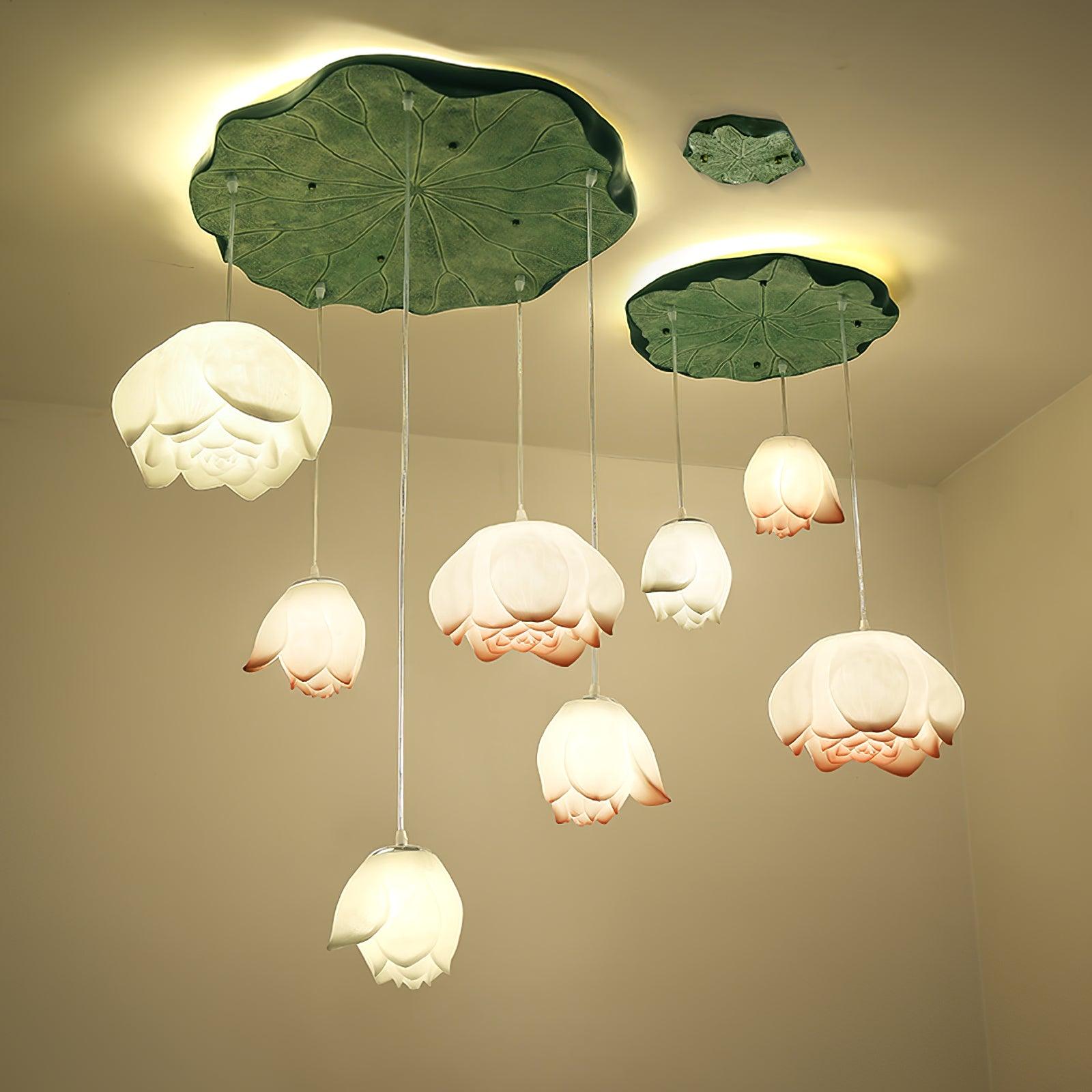 Elegant Lotus Flower Chandelier - Modern Crystal Ceiling Light Fixture for Living Room, Bedroom & Dining Room Decor | Perfect for Home, Wedding & Luxury Interior Design