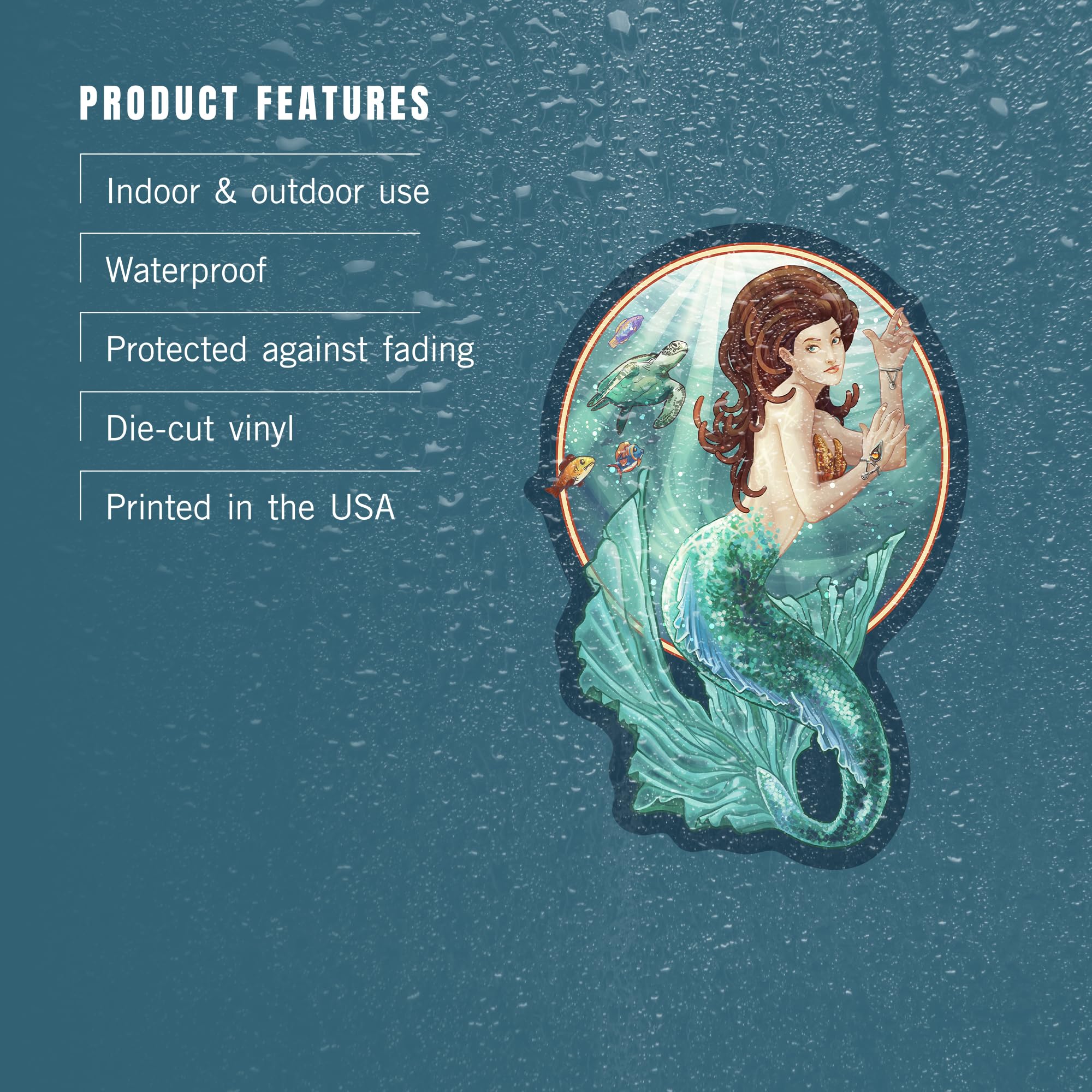 Premium Waterproof Vinyl Die Cut Mermaid Sticker (Blue Tail) - 1 to 3 Inch Decal for Cars, Water Bottles, Laptops, Coolers - Perfect for DIY Crafts, Scrapbooking & Personalizing Your Belongings