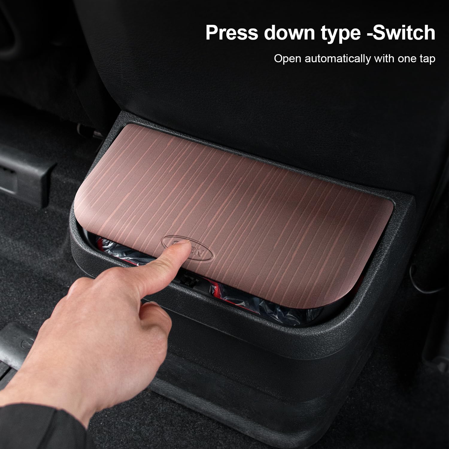 Premium Car Trash Can with Lid - Cup Holder Compatible with Toyota Sienna 2021-2025 Models, Back Seat Organizer for Snacks & Road Trips (Brown) - Ideal for Family Travel, Commuting & Road Trips