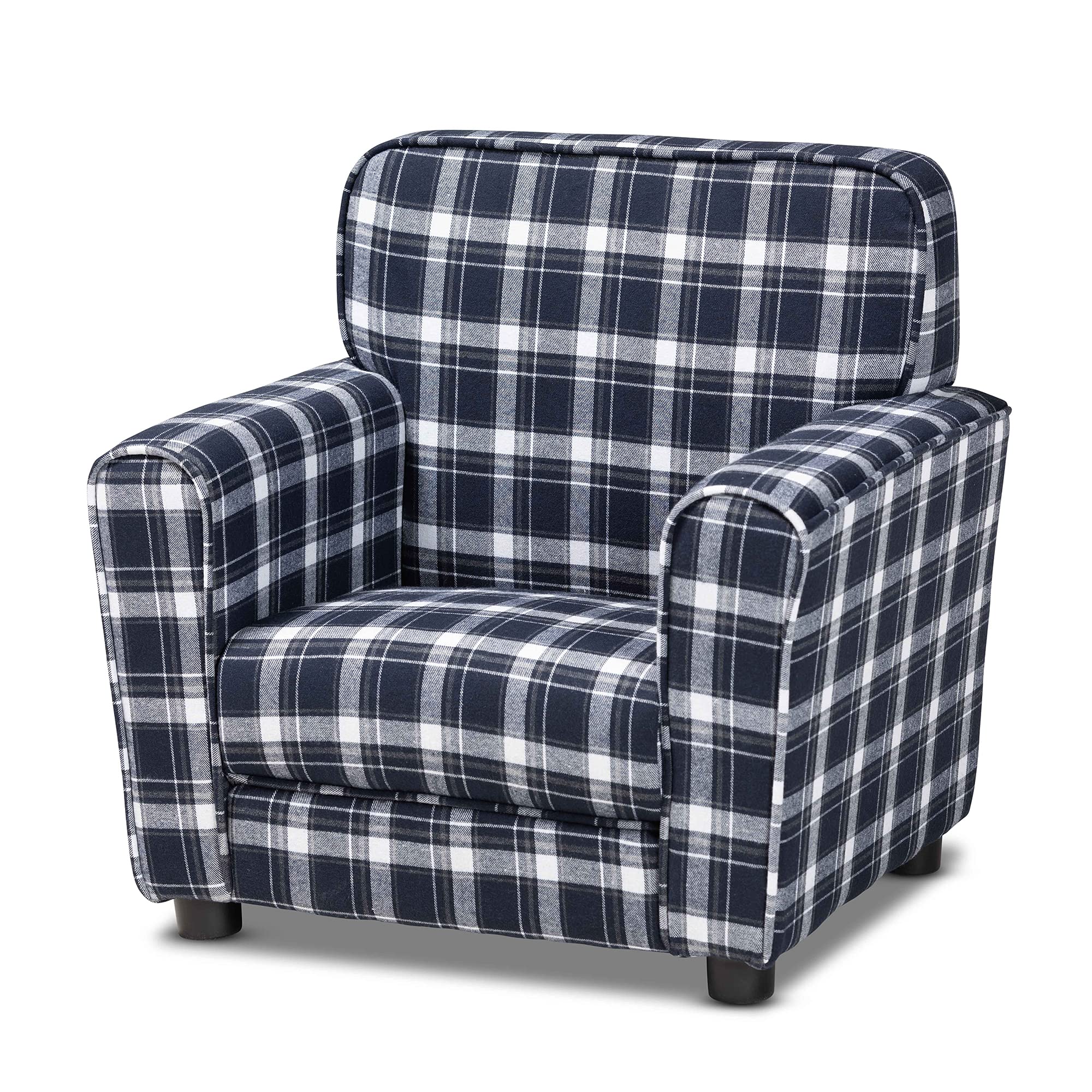 Baxton Studio Talma Chair - Modern Accent Chair with Blue & White Upholstery, Perfect for Living Room, Bedroom, or Office Decor