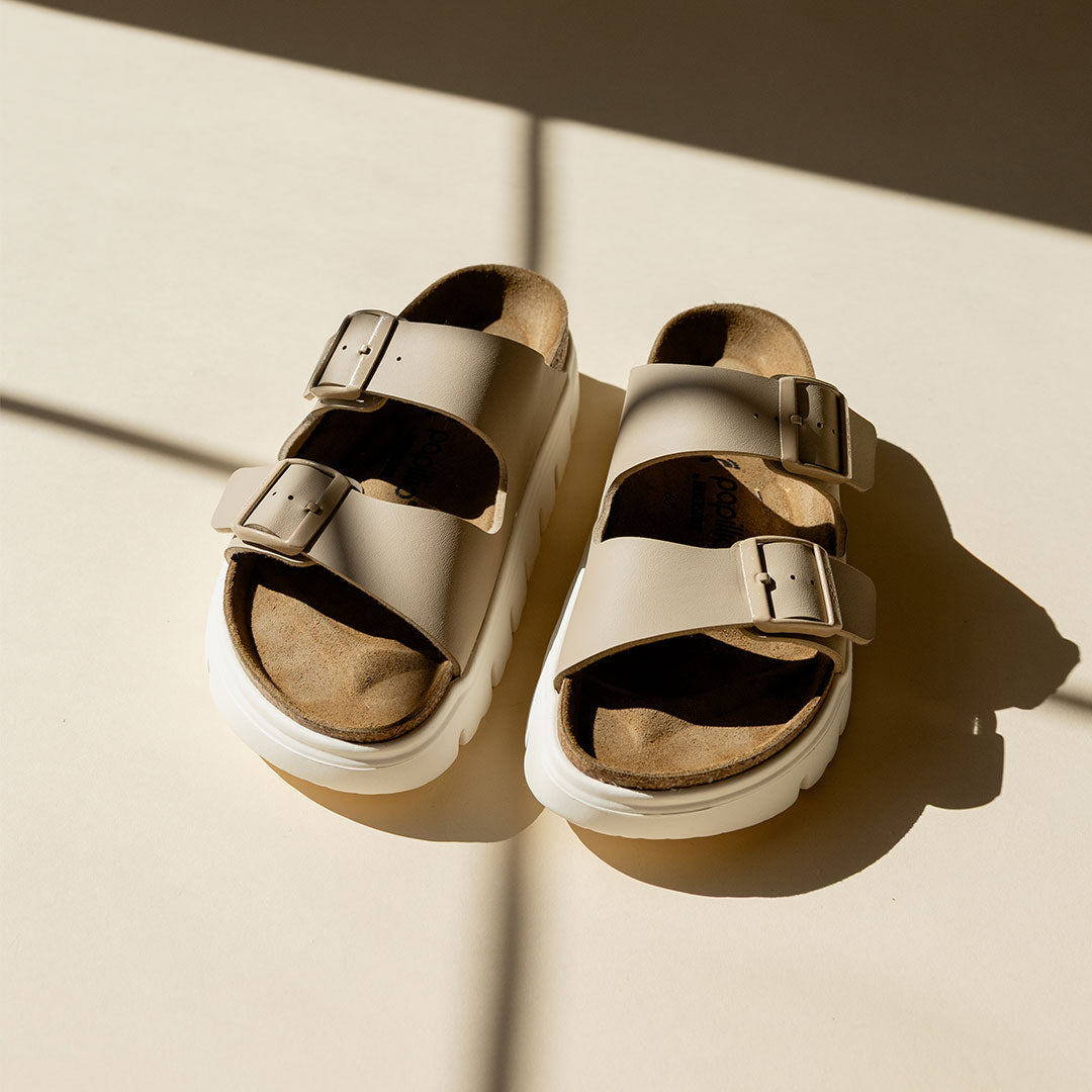 Birkenstock Arizona Chunky Birko-Flor Sandals in Sandcastle | Comfortable Cork Footbed Sandals for Women & Men | Perfect for Beach, Summer & Casual Wear